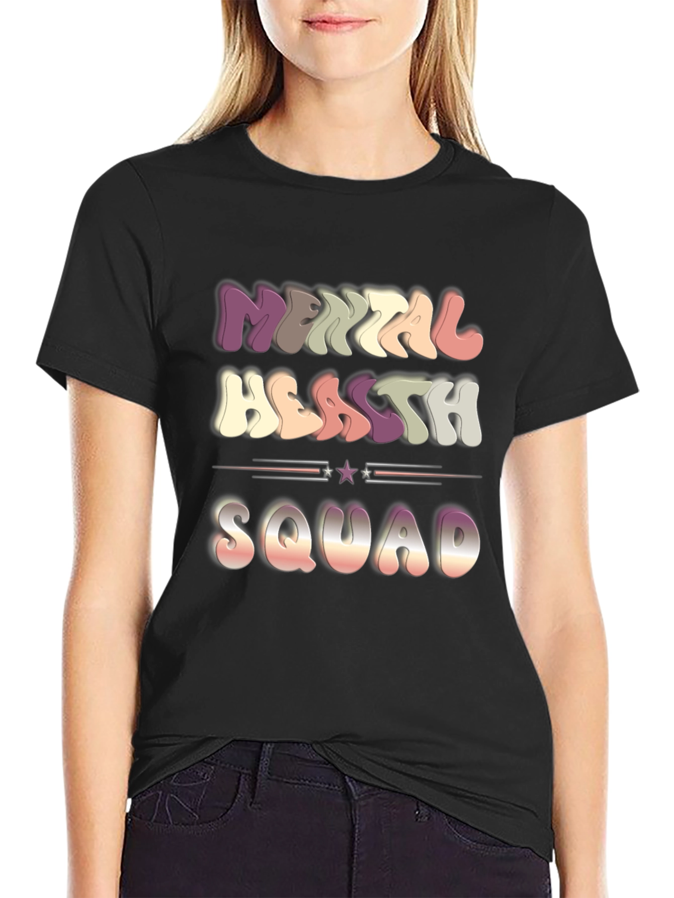 Black Mental Health Squad T-Shirt view 2