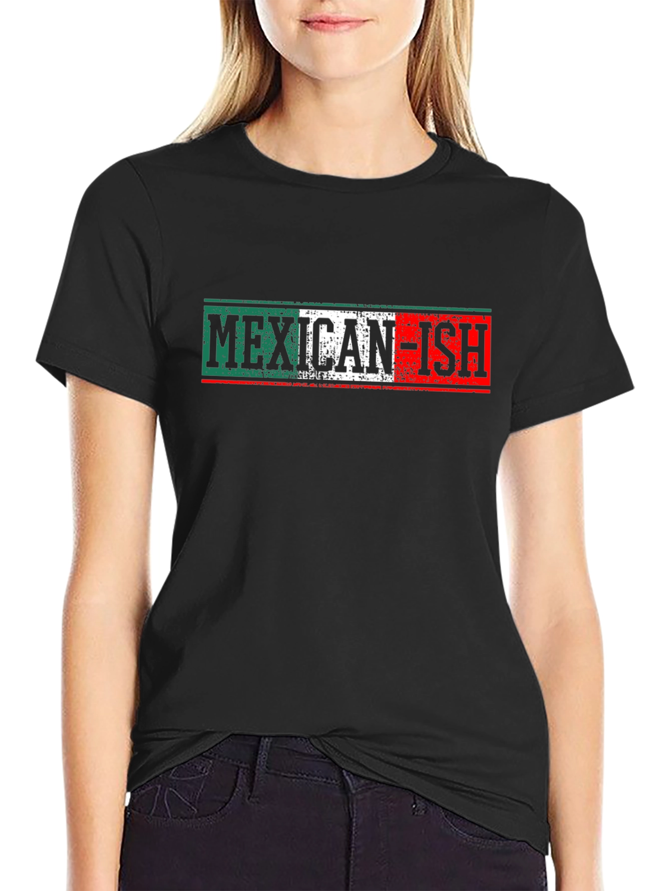 Black Mexican-ish Novelty Graphic T-Shirt view 2
