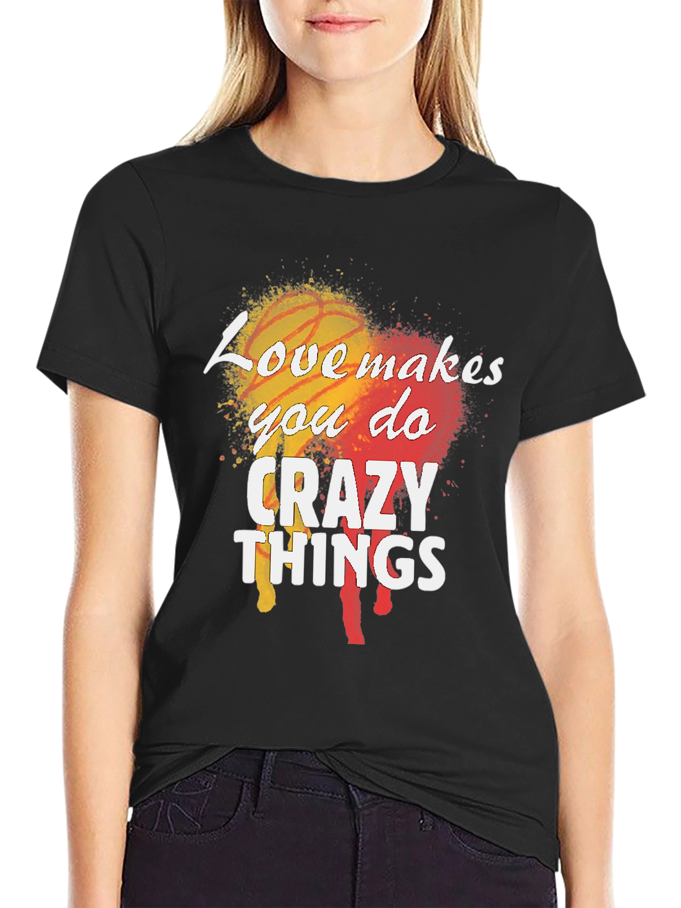 Black Love Makes You Do Crazy Things Men's Black T-Shirt view 2