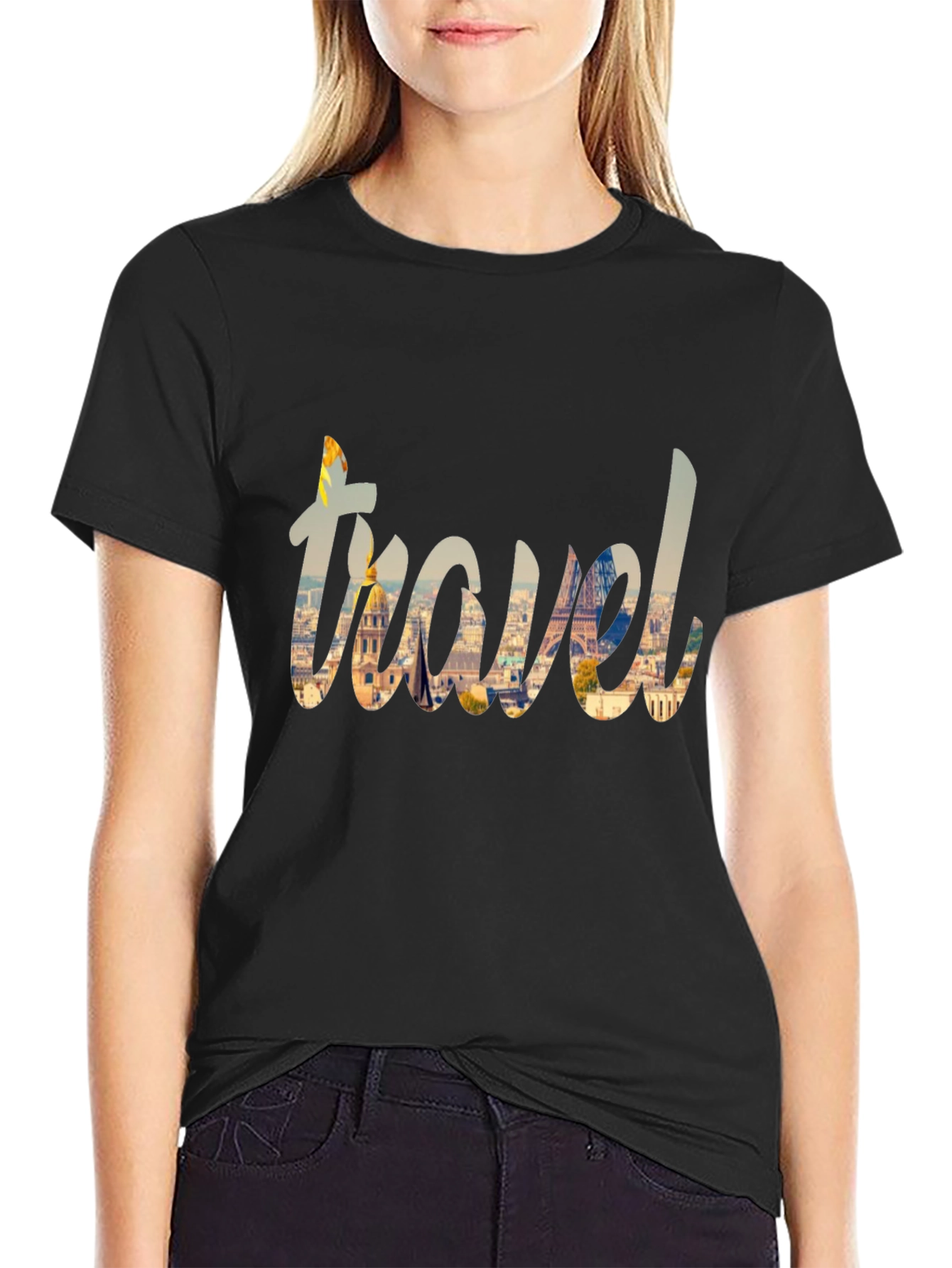 Black Travel Graphic Tee - Black T-Shirt view 2