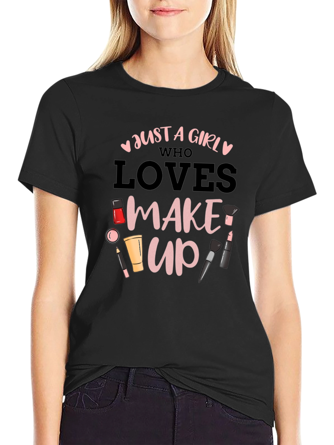 Black Makeup Lover's Graphic Tee view 2