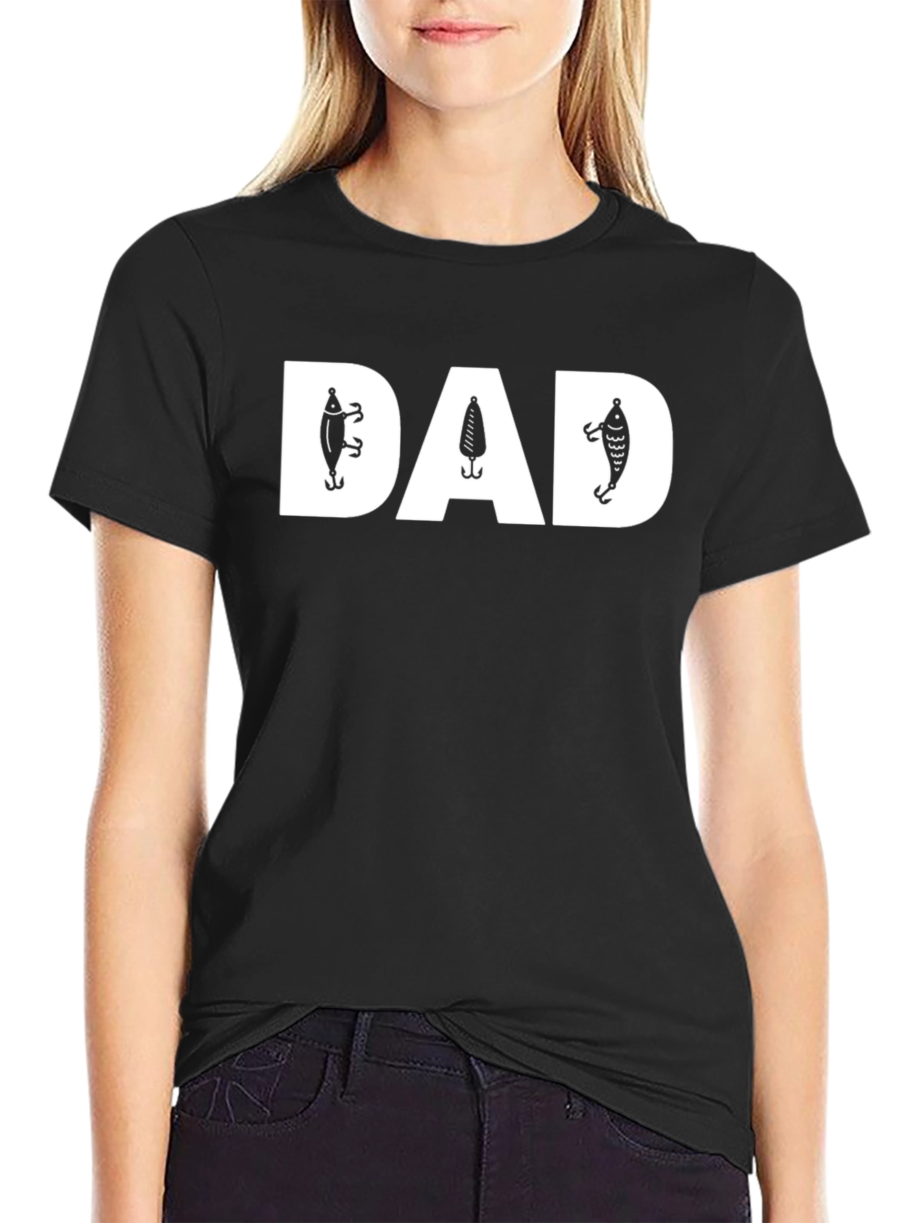 Black Fishing Dad T-Shirt view 2