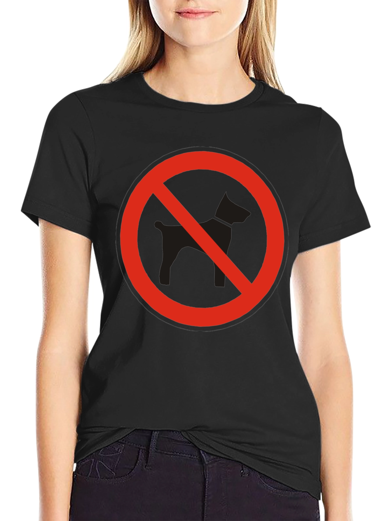 Black No Dogs Allowed Graphic T-Shirt view 2