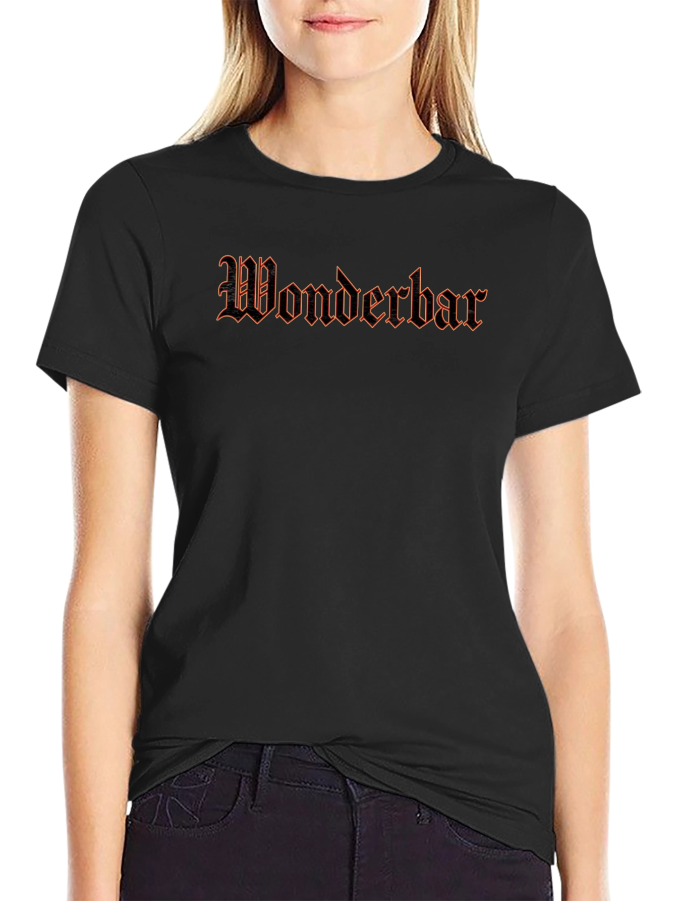 Black Wonderbar Graphic Tee - Black Cotton T-Shirt view 2