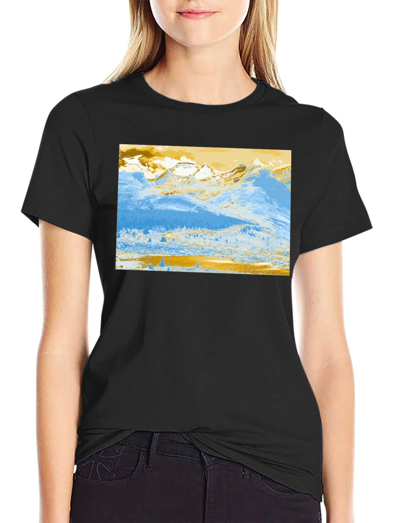 Mountain Landscape Graphic Tee - Modern Style - 2