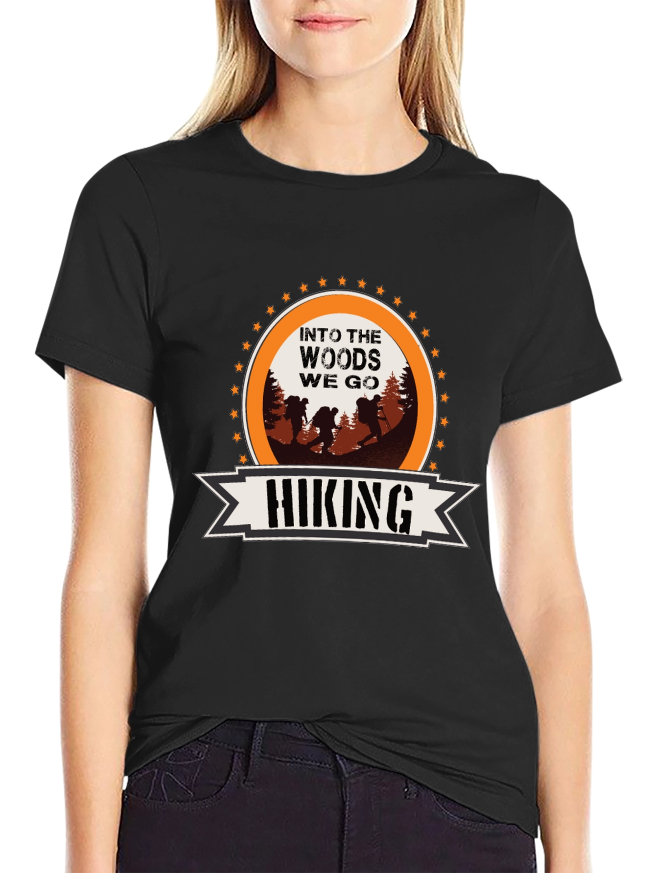 Black Hiking Adventure T-Shirt - Into the Woods view 2