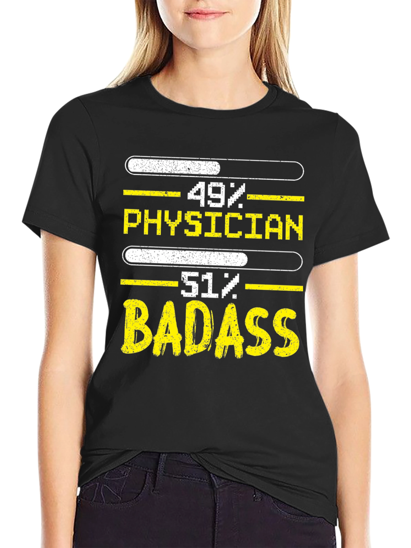 Black Physician Badass Graphic Tee view 2