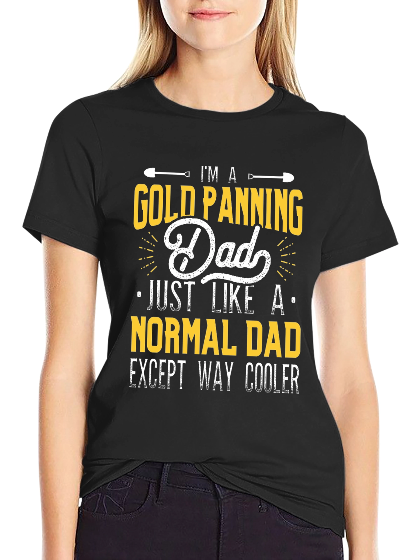 Black Gold Panning Dad T-Shirt - Funny Father's Day Gift view 2