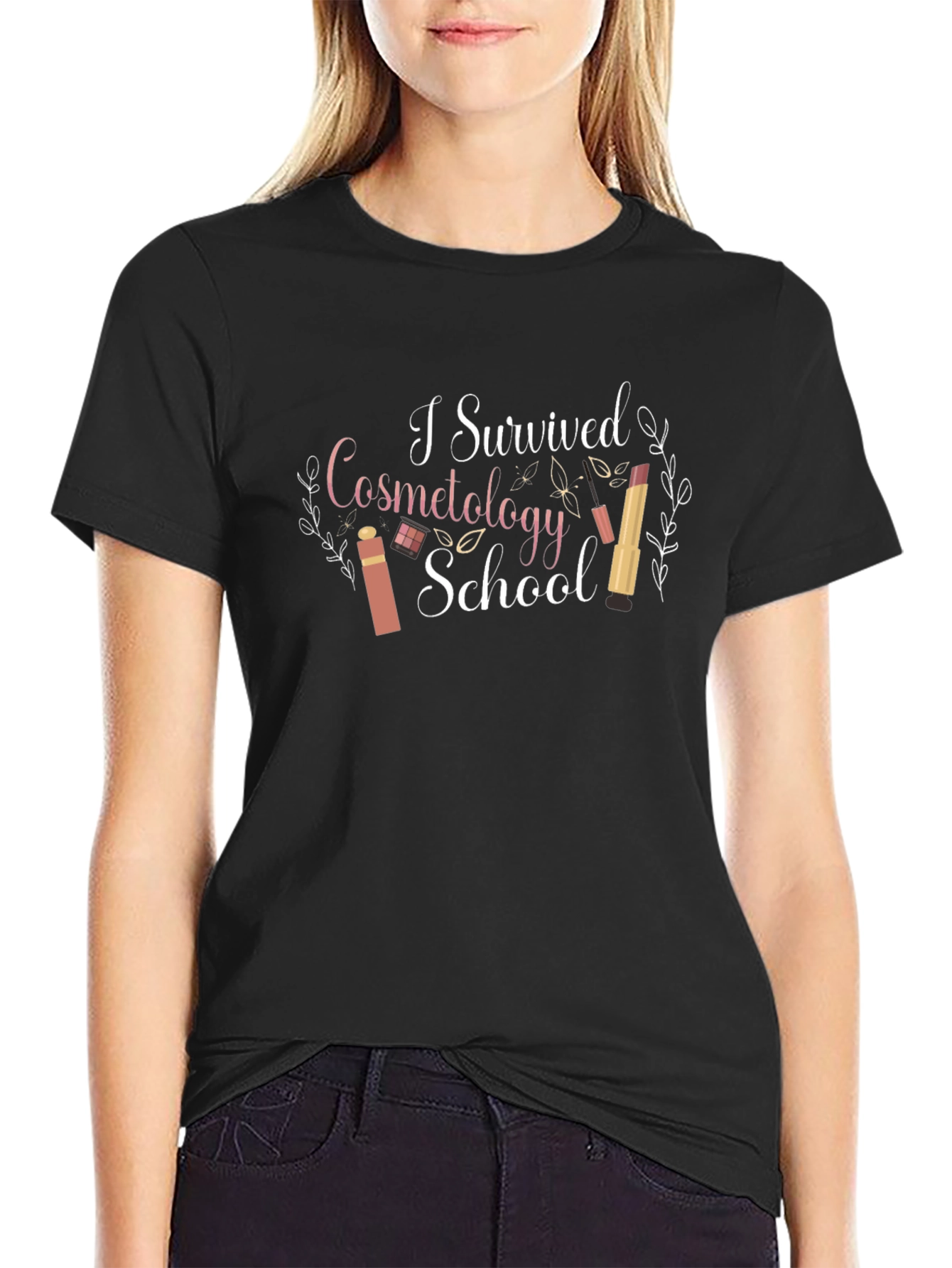 Black Cosmetology School Survivor T-Shirt view 2