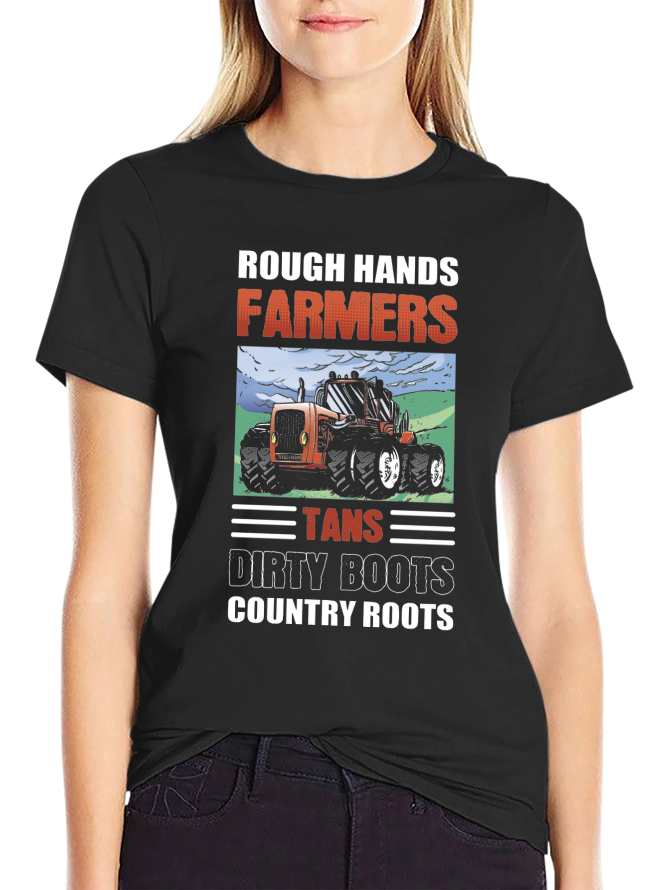 Black Rough Hands Farmers Graphic T-Shirt view 2
