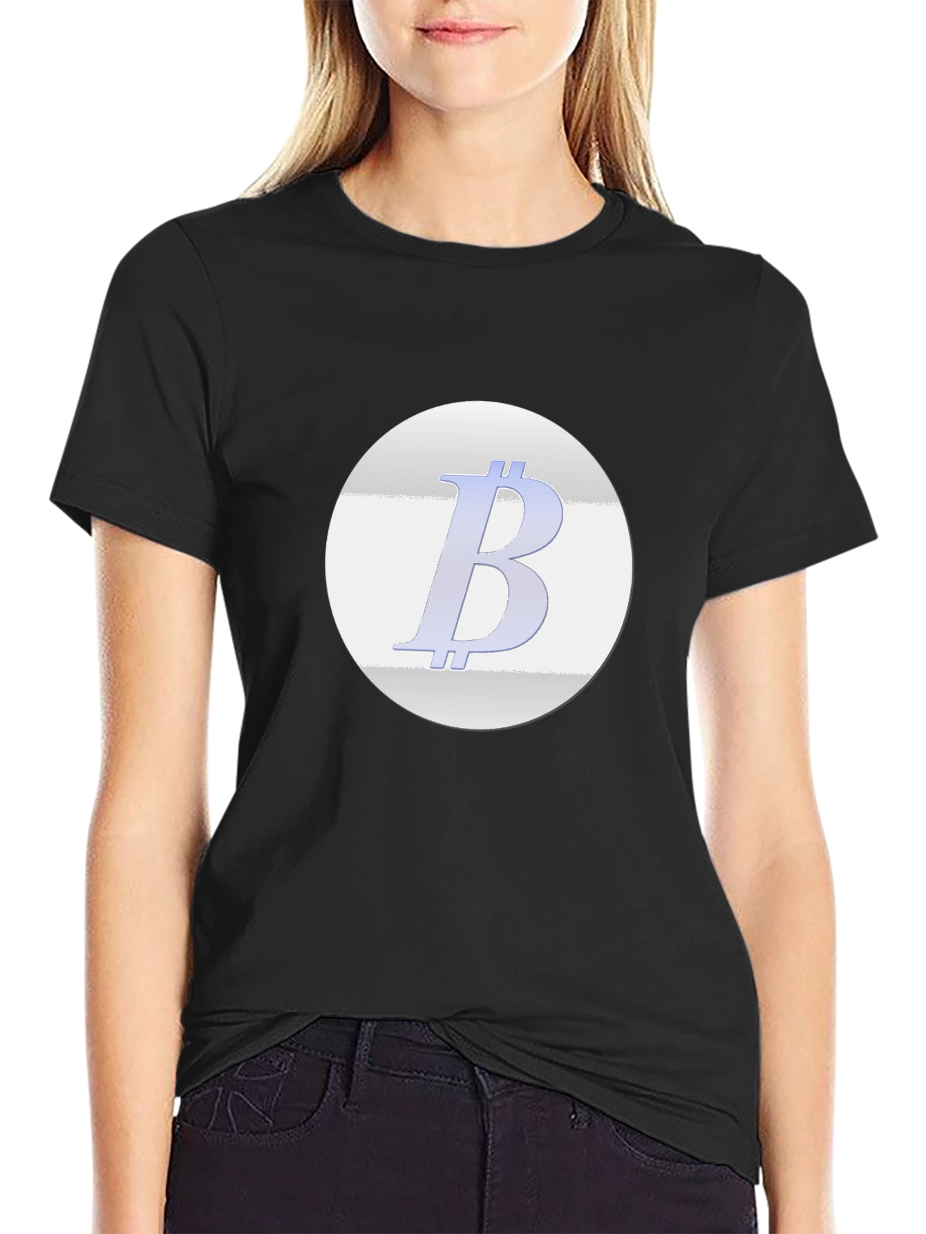 Black Bitcoin Logo T-Shirt - Crypto Enthusiast Apparel view 2