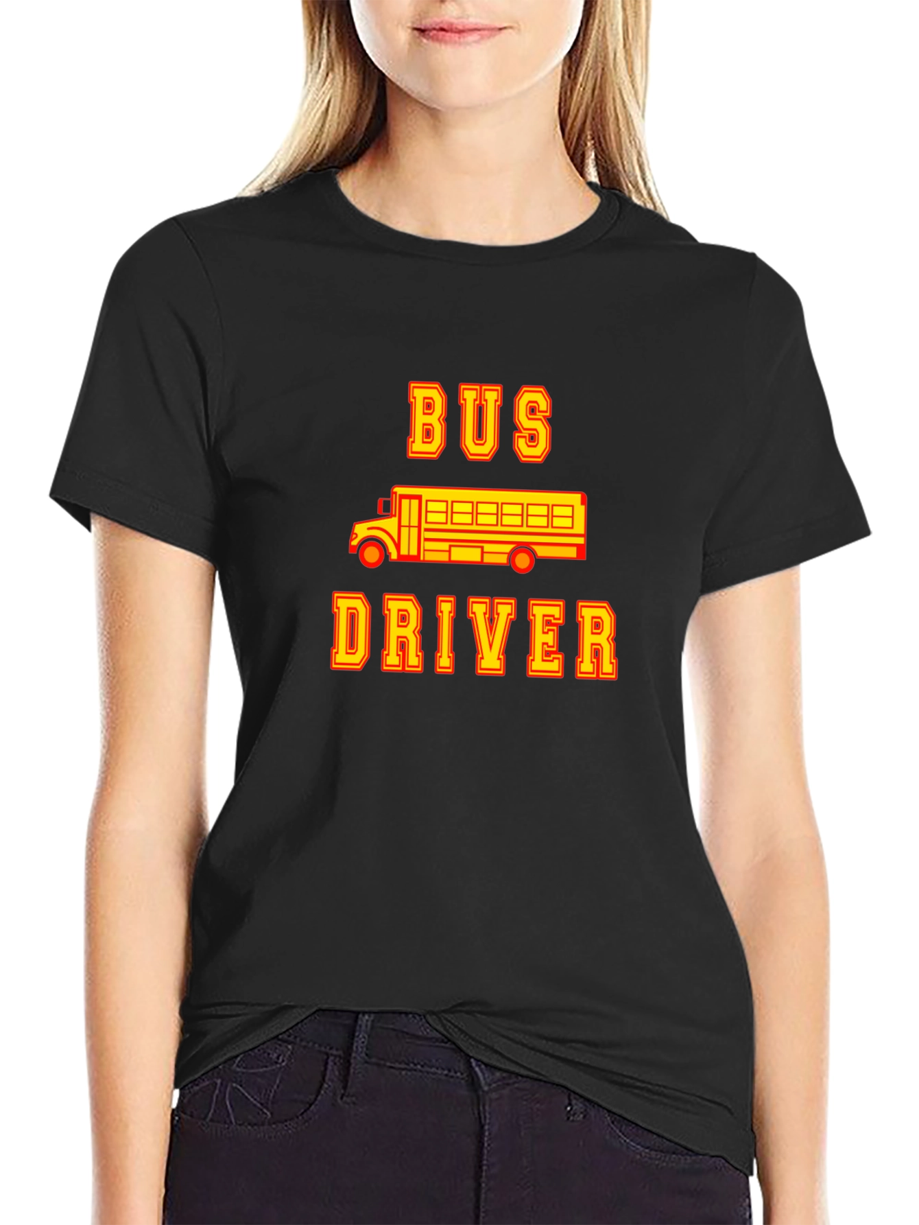 Black Bus Driver Graphic T-Shirt - Black view 2