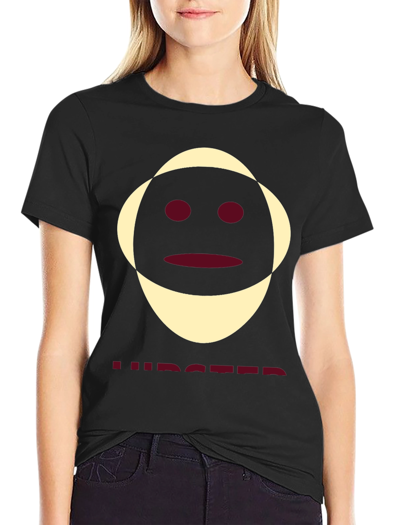 Black Hipster Graphic Tee - Unique Design, Casual Wear view 2