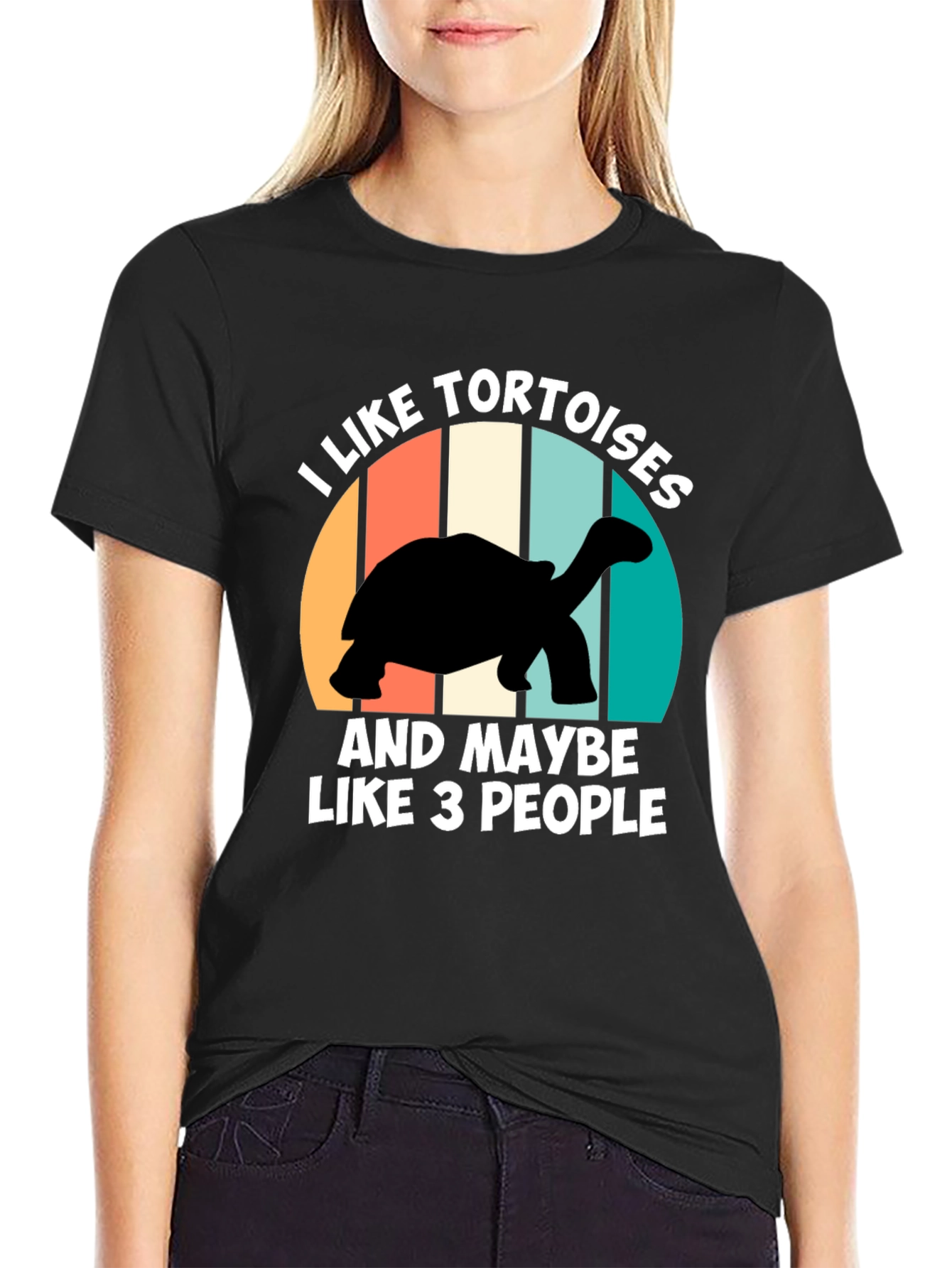 Black I Like Tortoises T-Shirt Black view 2
