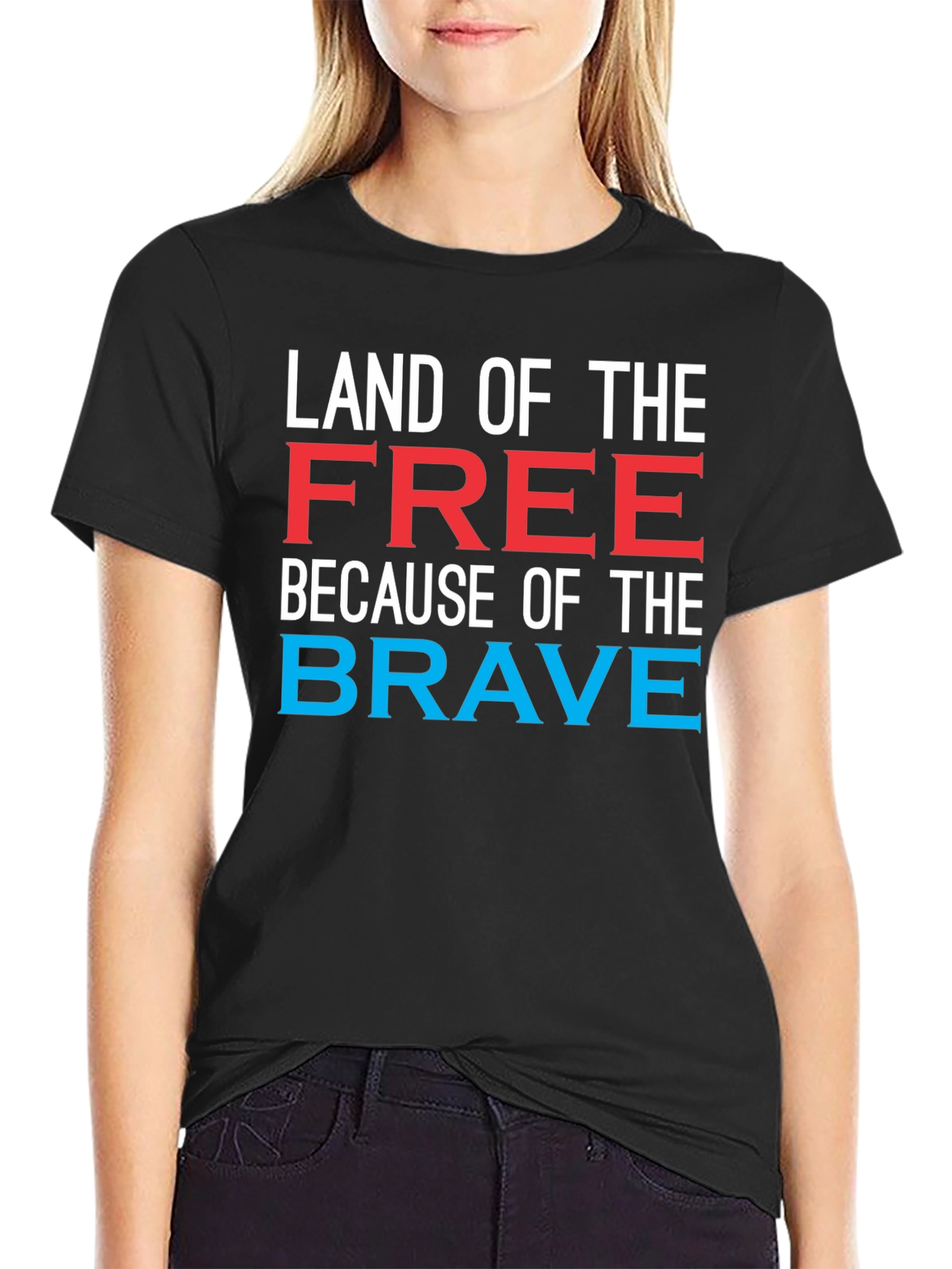 Black Land of the Free Graphic T-Shirt view 2