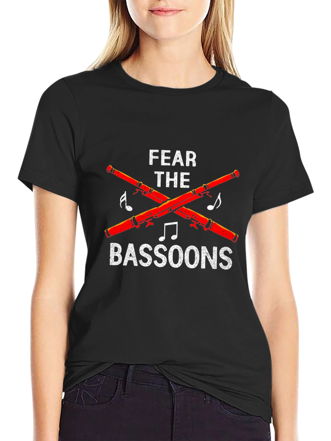 Black Fear the Bassoons T-Shirt - Music Lover Tee view 2