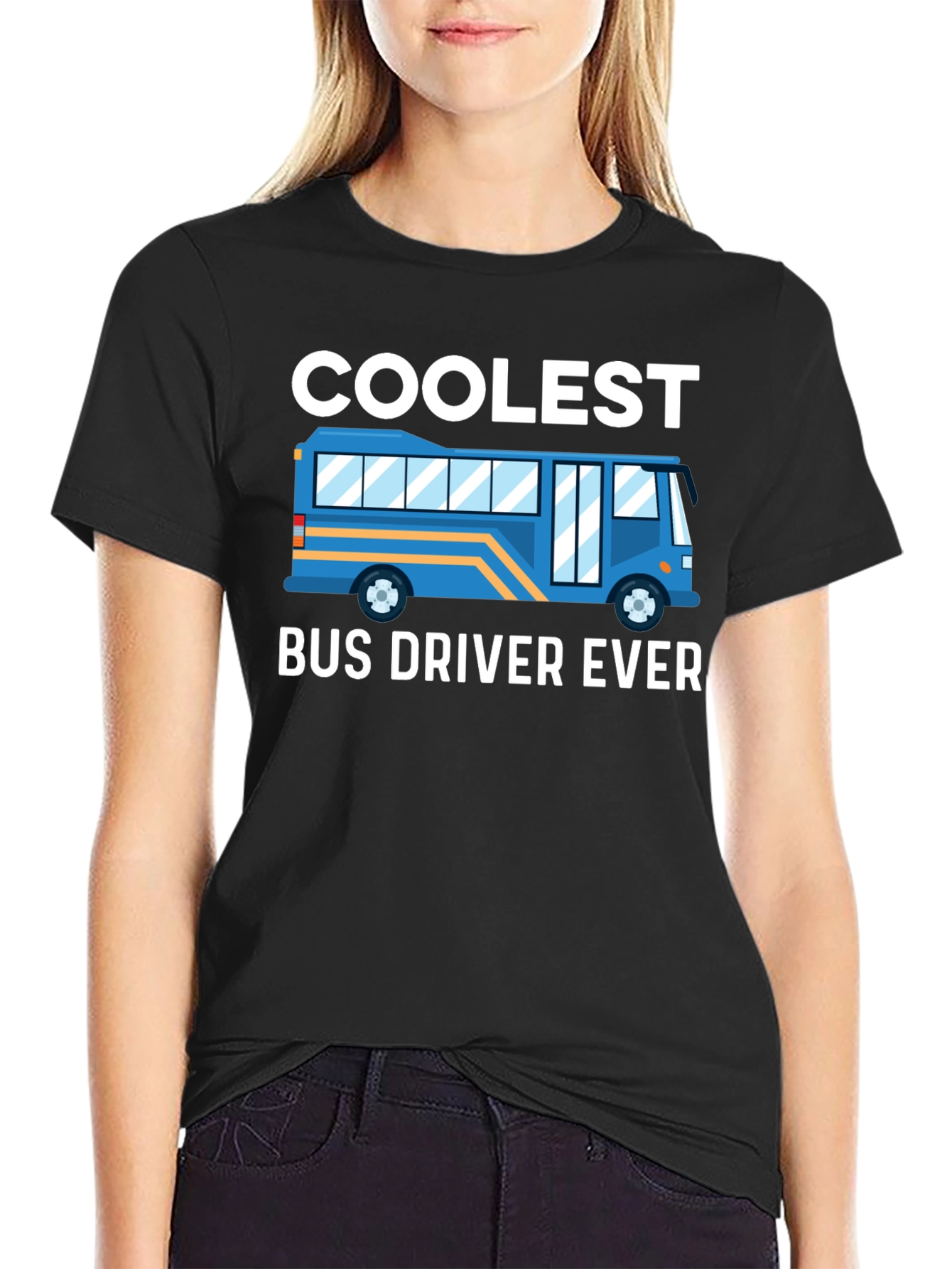 Black Coolest Bus Driver Ever T-Shirt view 2