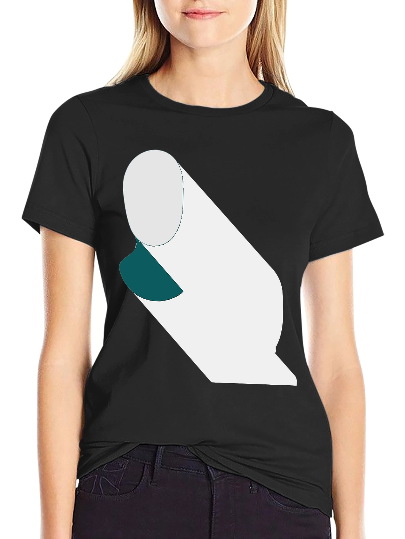 Black Abstract Roll Graphic Tee - Modern Comfort view 2