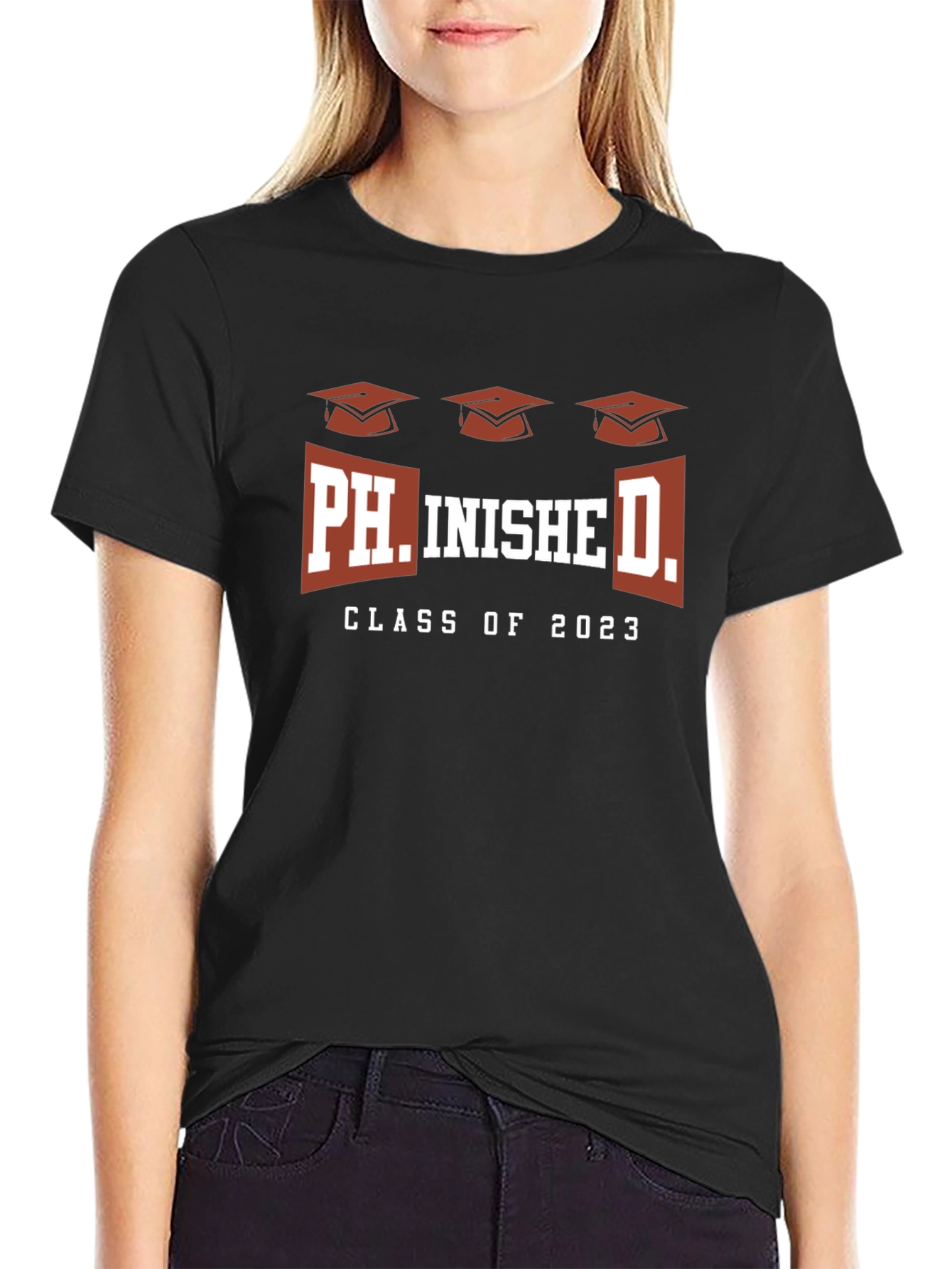 Black Ph.inishe D. Class of 2023 Graduation T-Shirt view 2