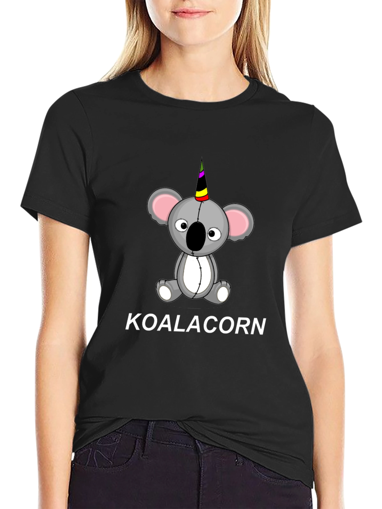 Black Koalacorn Black T-Shirt - Unisex Graphic Tee view 2