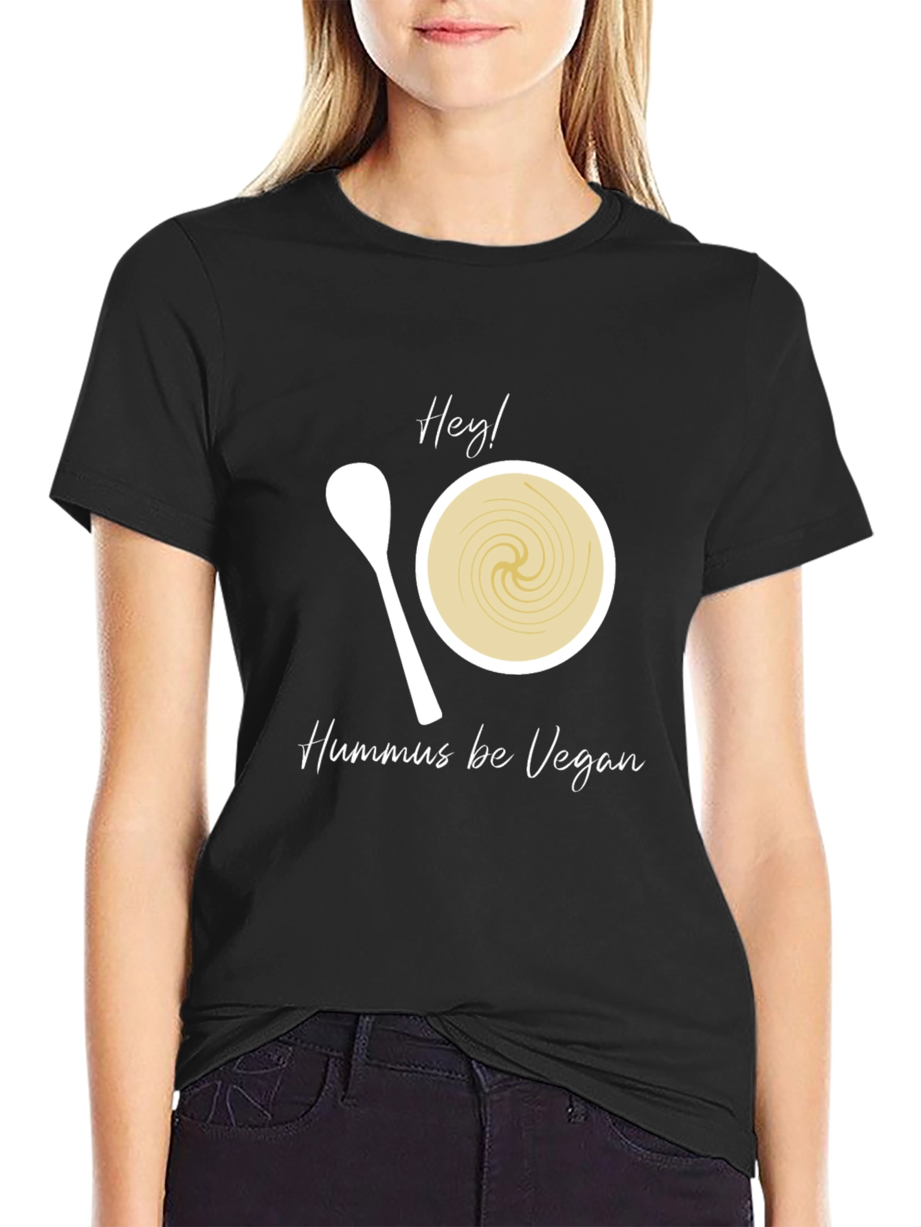 Black Hummus Be Vegan Graphic Tee view 2