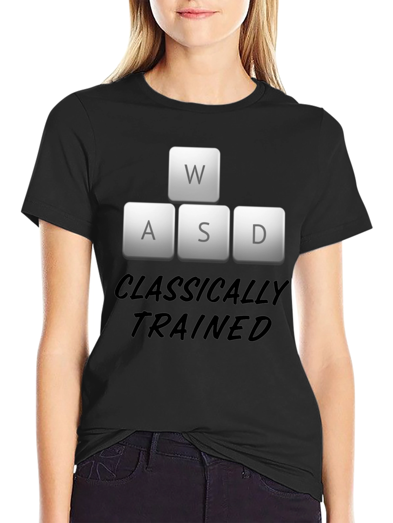 Black Classically Trained Gamer Black T-Shirt view 2