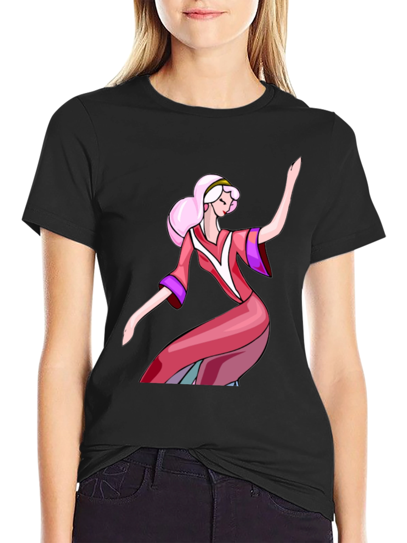 Black Anime Princess Graphic Tee - Stylish & Unique Design view 2