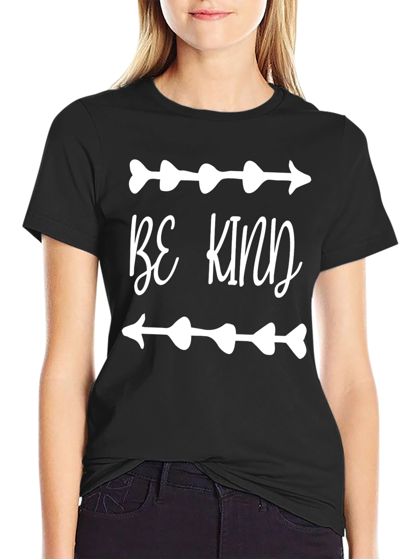 Black Be Kind T-Shirt - Arrow Heart Design view 2