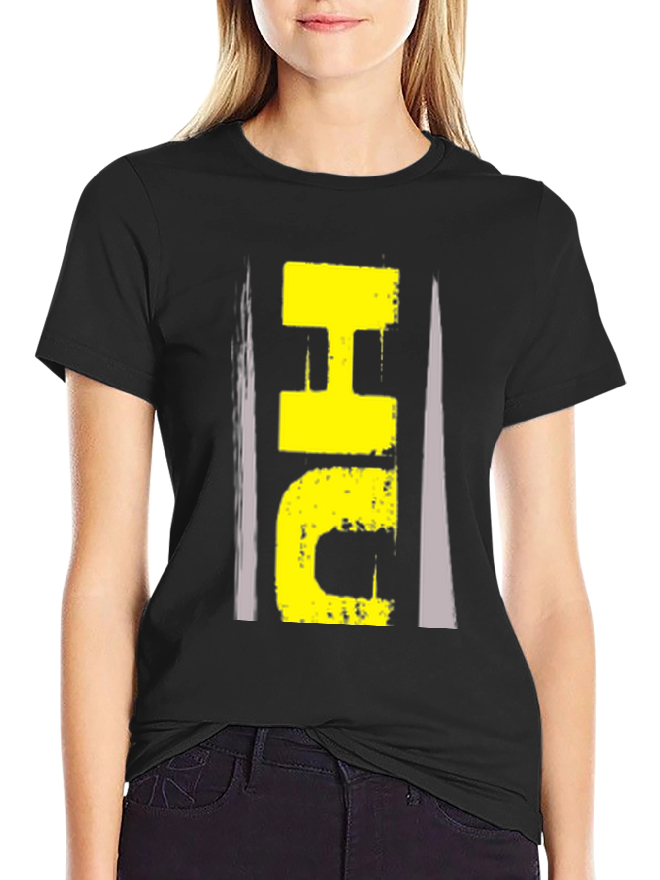 Black Abstract Graphic Print Black T-Shirt view 2