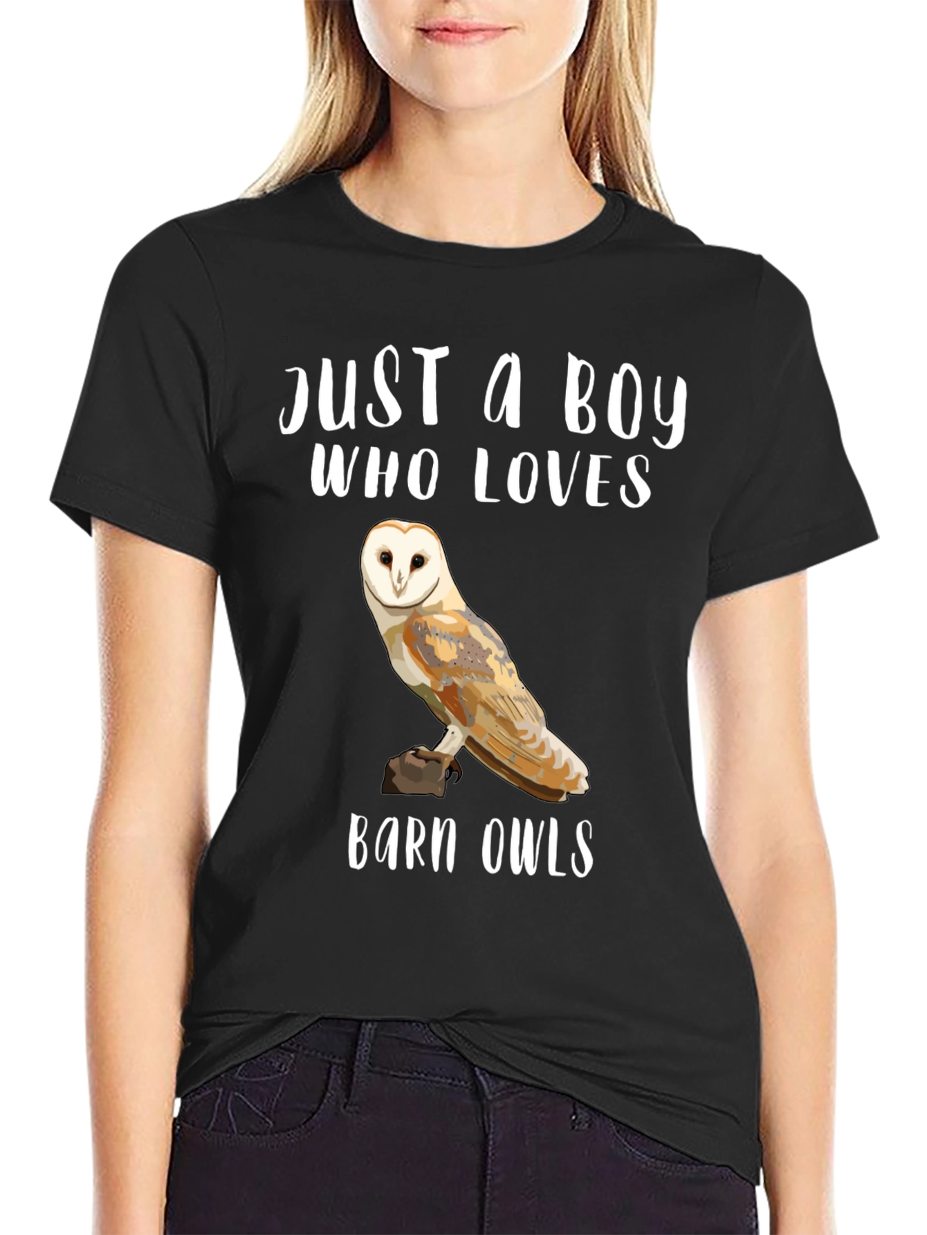 Black Barn Owl Lover T-Shirt view 2
