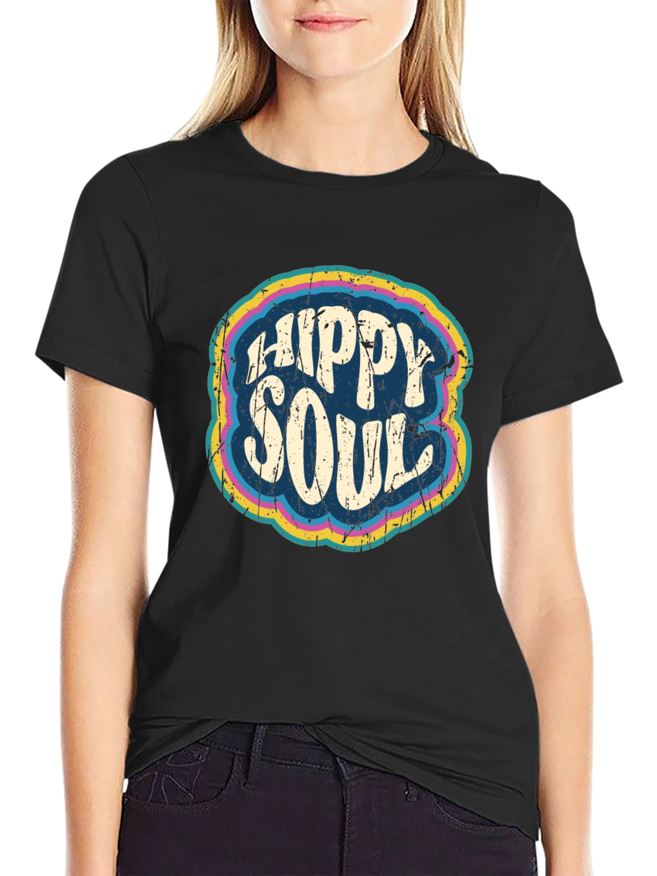 Black Hippy Soul Retro Graphic Tee - Soft Cotton Blend view 2