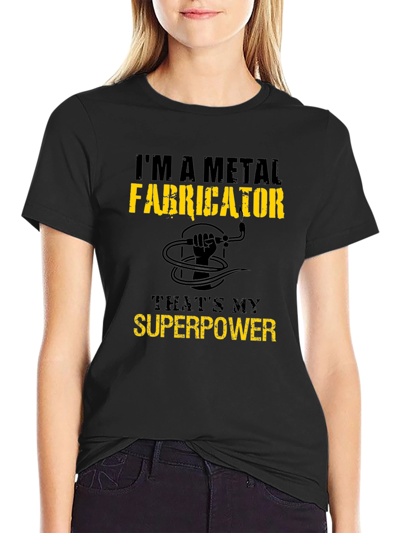 Black Metal Fabricator Superpower T-Shirt - Black view 2