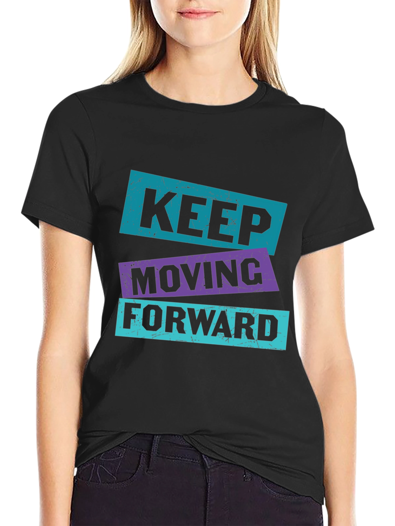 Black Keep Moving Forward Graphic Tee view 2