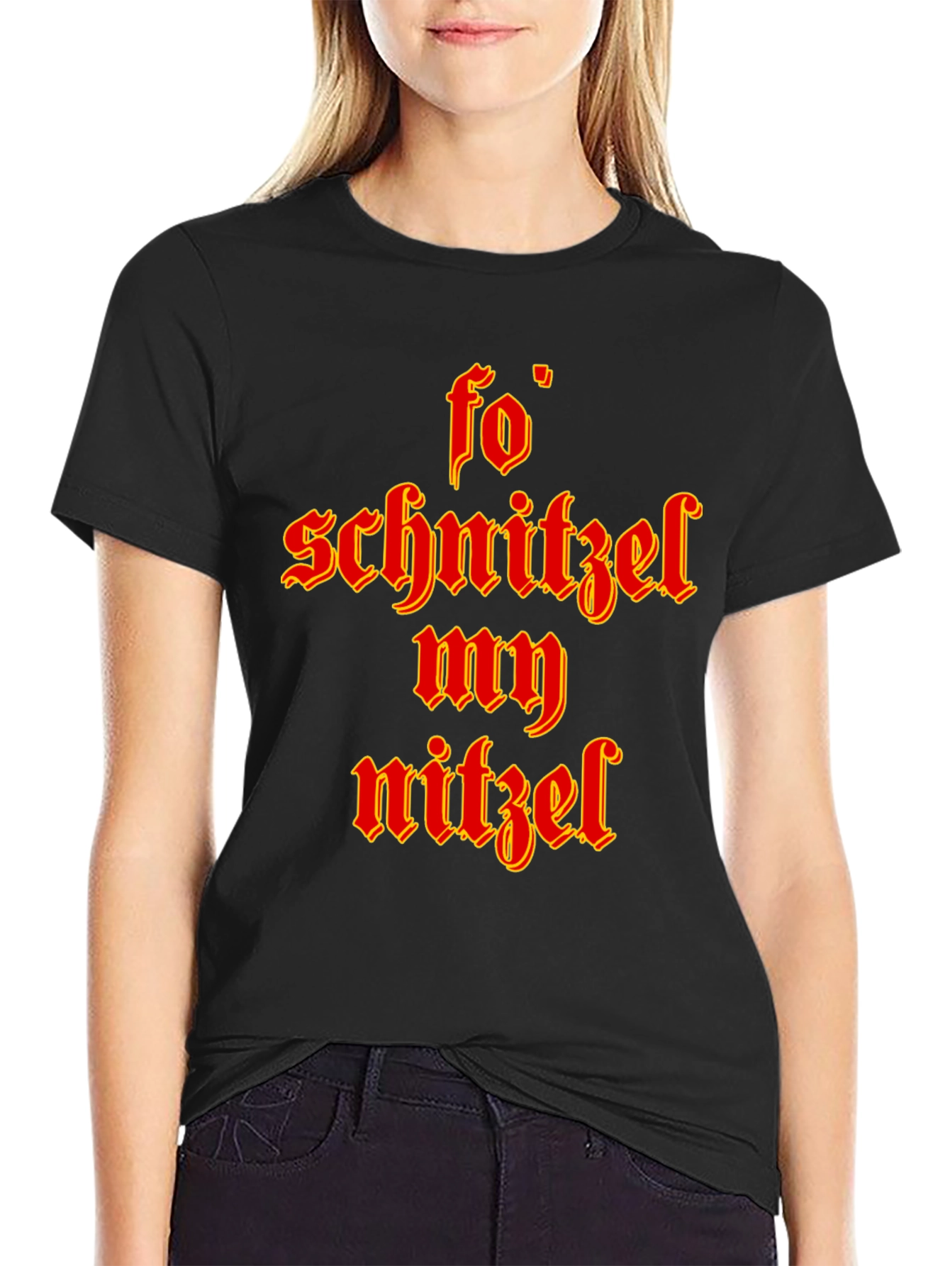 Black Funny Fo' Schnitzel My Nitzel Graphic Tee view 2