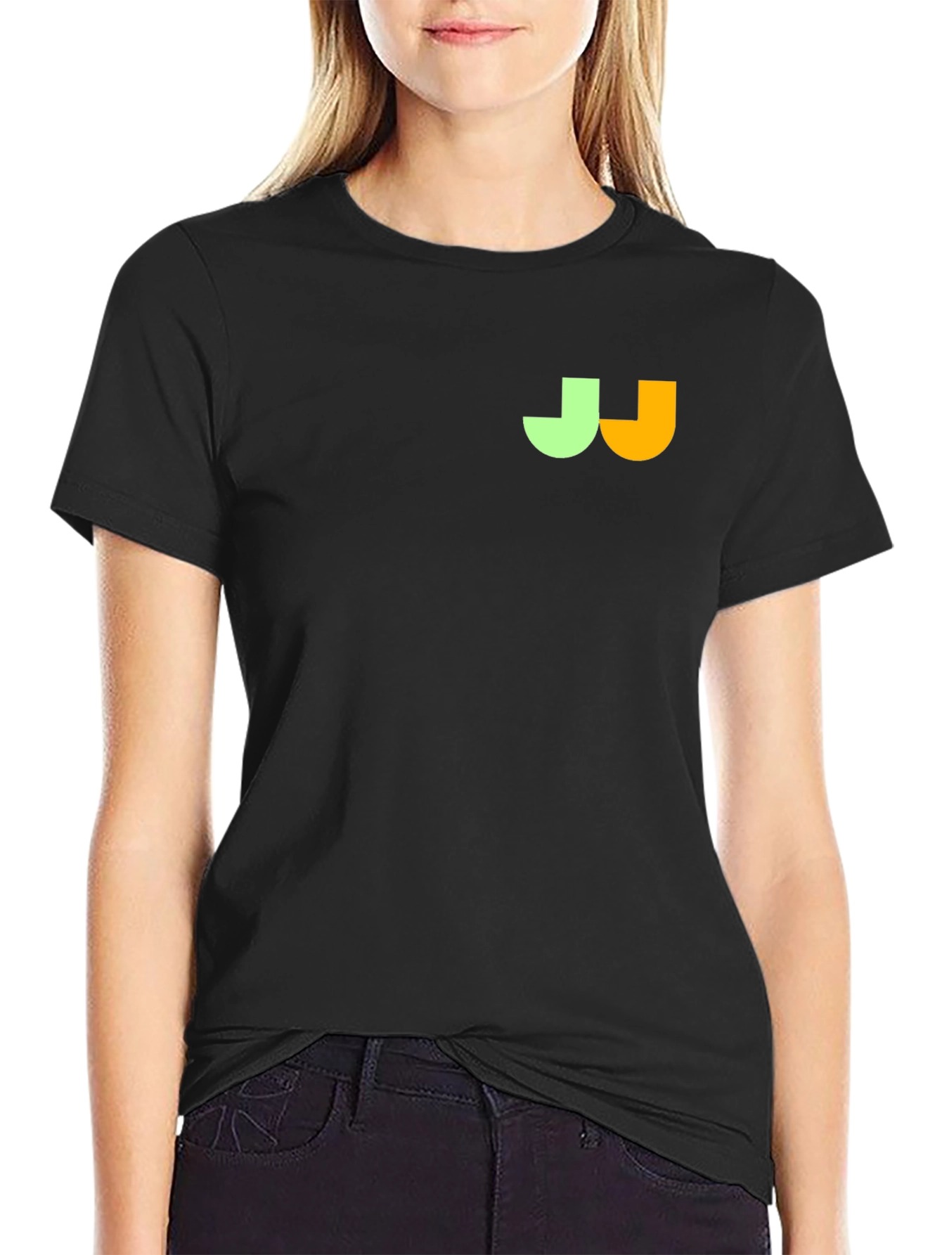 Black Modern Black T-Shirt with Unique Logo view 2