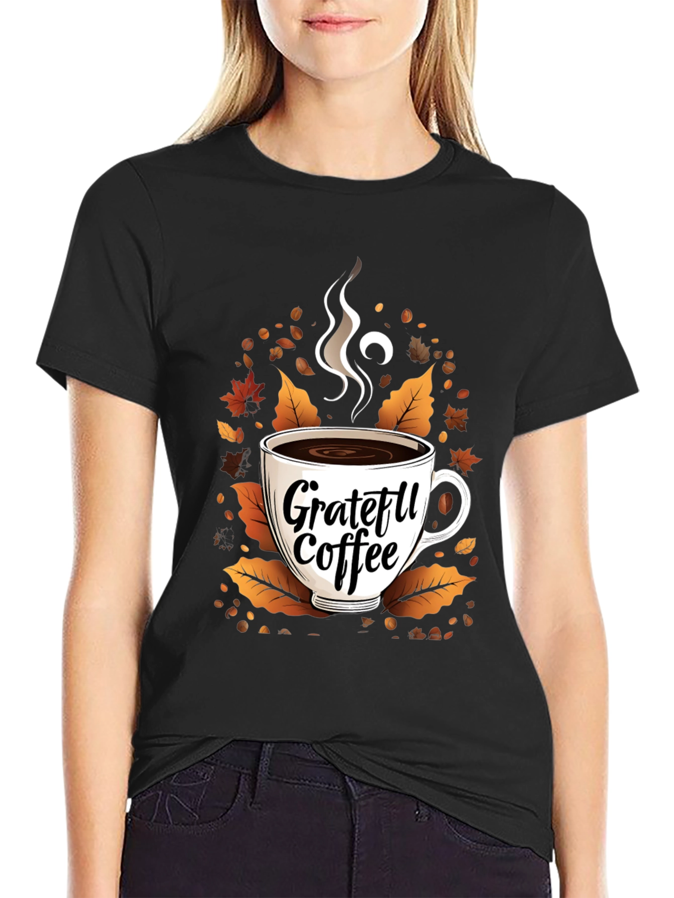 Black Grateful Coffee T-Shirt view 2