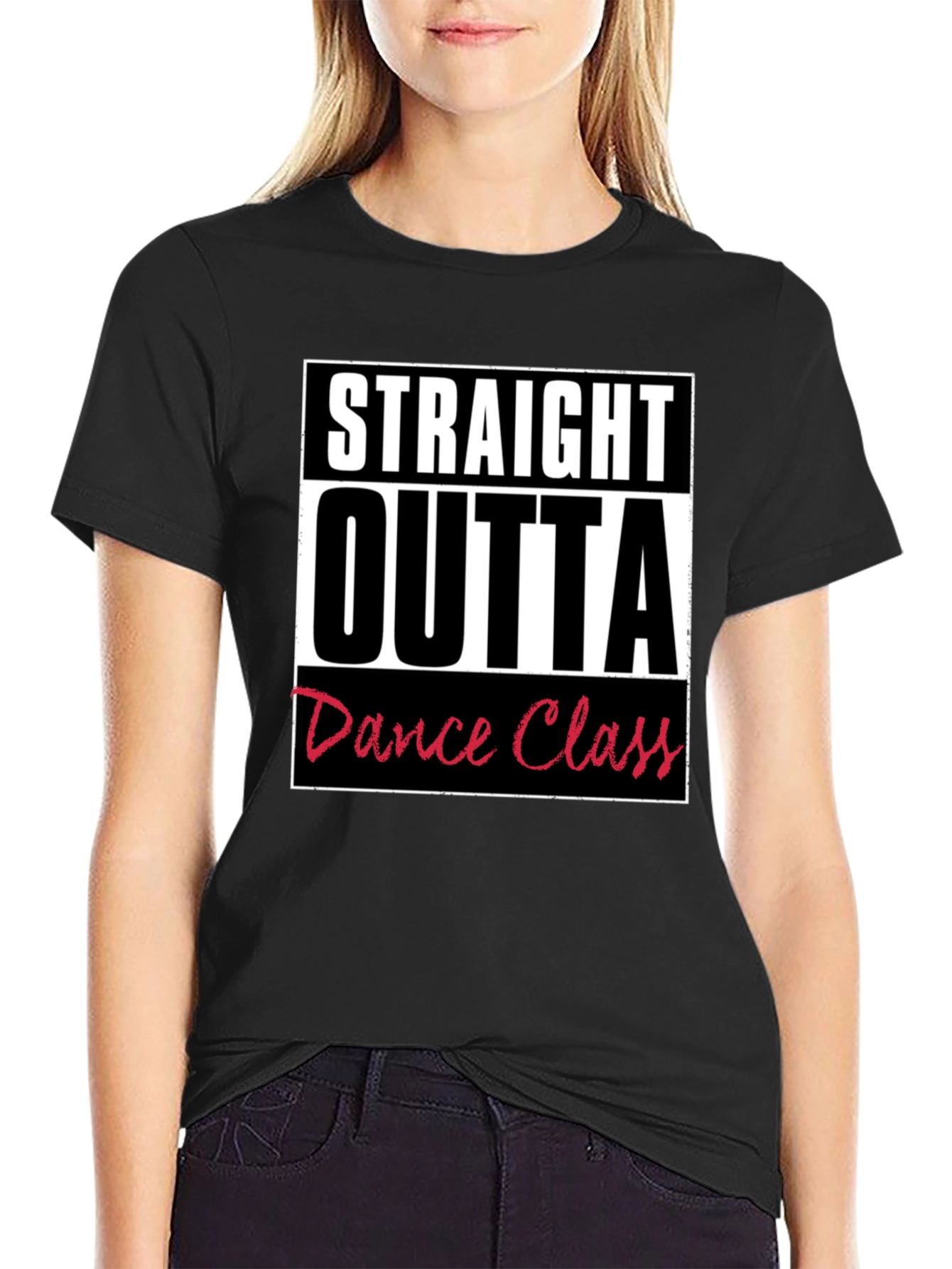 Black Straight Outta Dance Class Graphic T-Shirt view 2