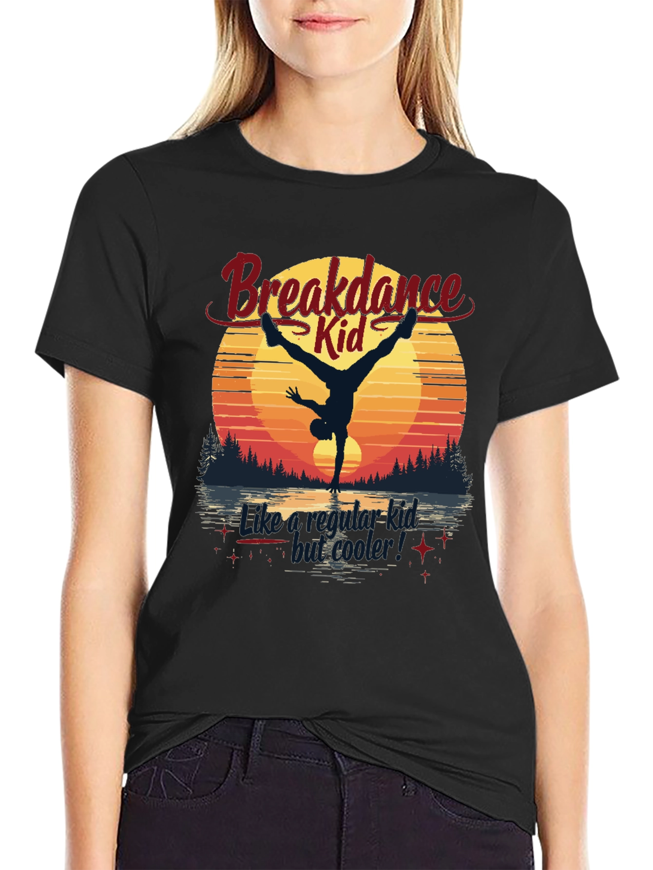 Black Breakdance Kid Graphic T-Shirt view 2
