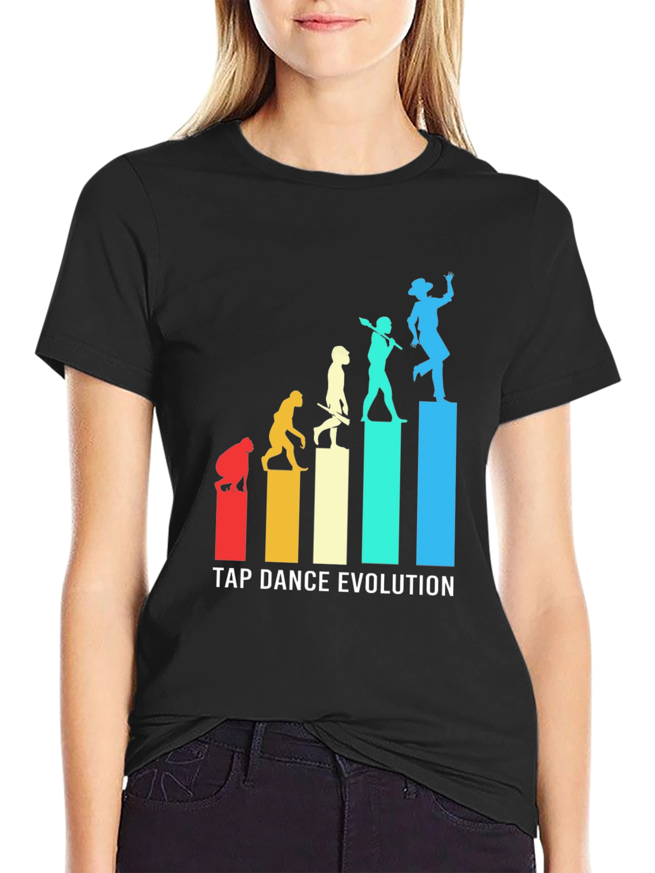 Black Tap Dance Evolution Graphic Tee - Stylish Dance Lover's Shirt view 2