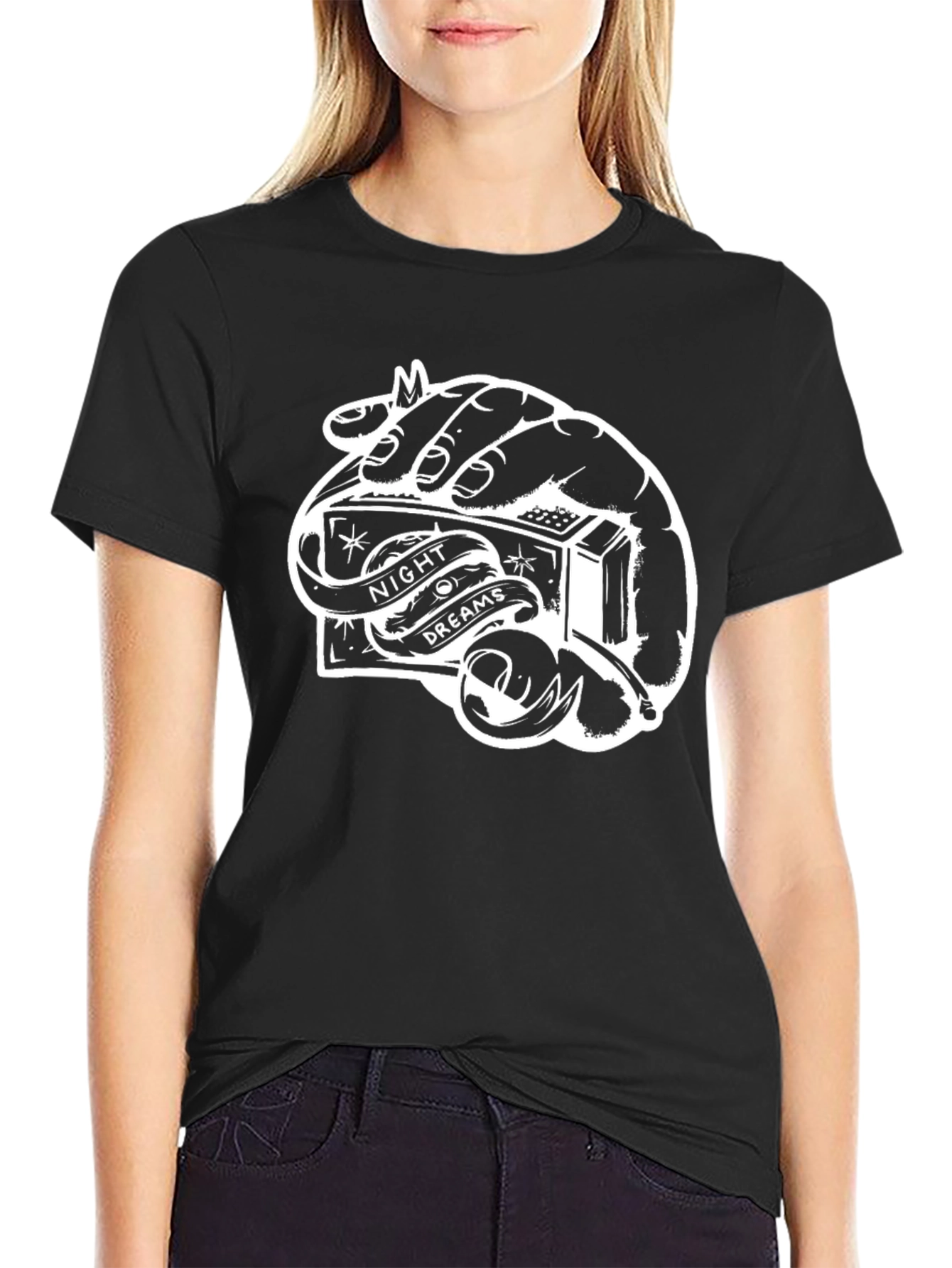 Black Night Dreams Graphic T-Shirt - Unisex view 2