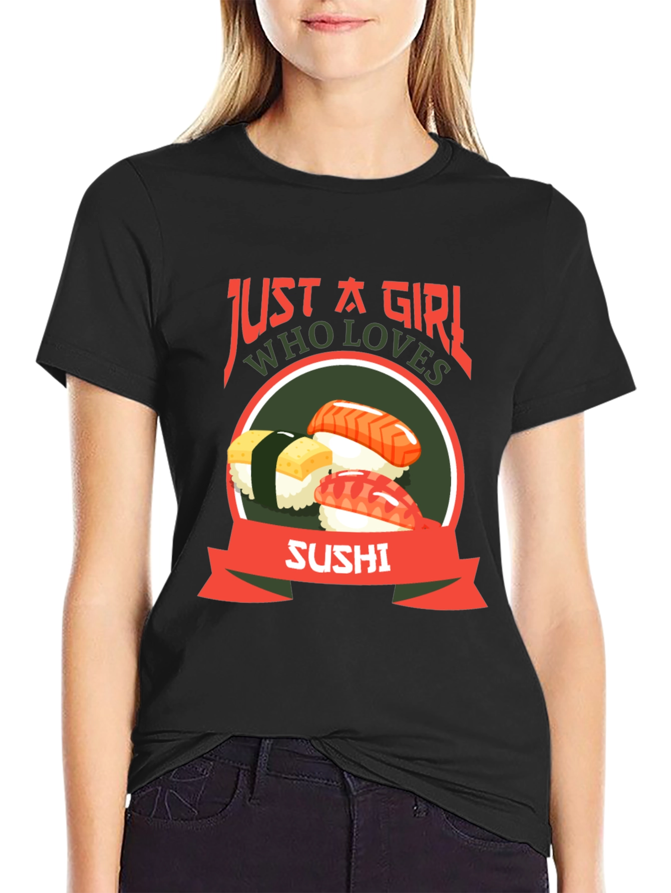 Black Sushi Lover Graphic T-Shirt view 2