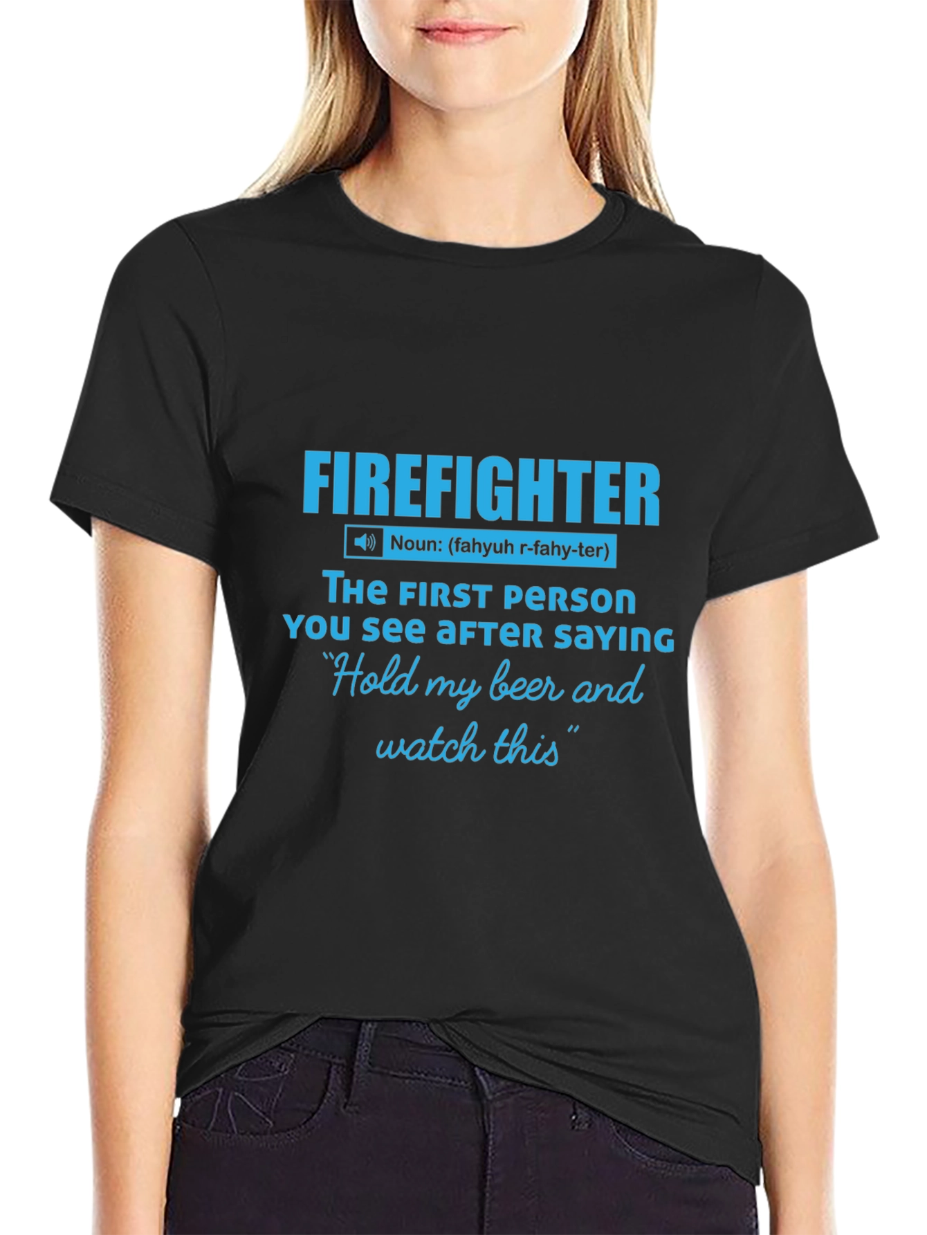 Black Firefighter Definition Graphic Tee - Humor Shirt view 2