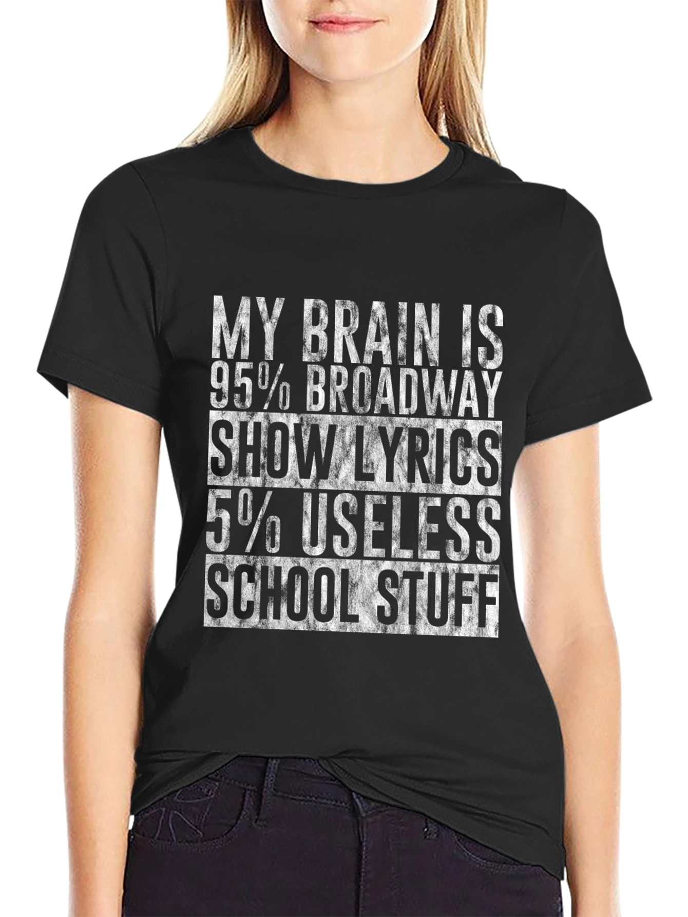 Black Broadway Show Lyrics T-Shirt Funny Theater Fan Tee view 2