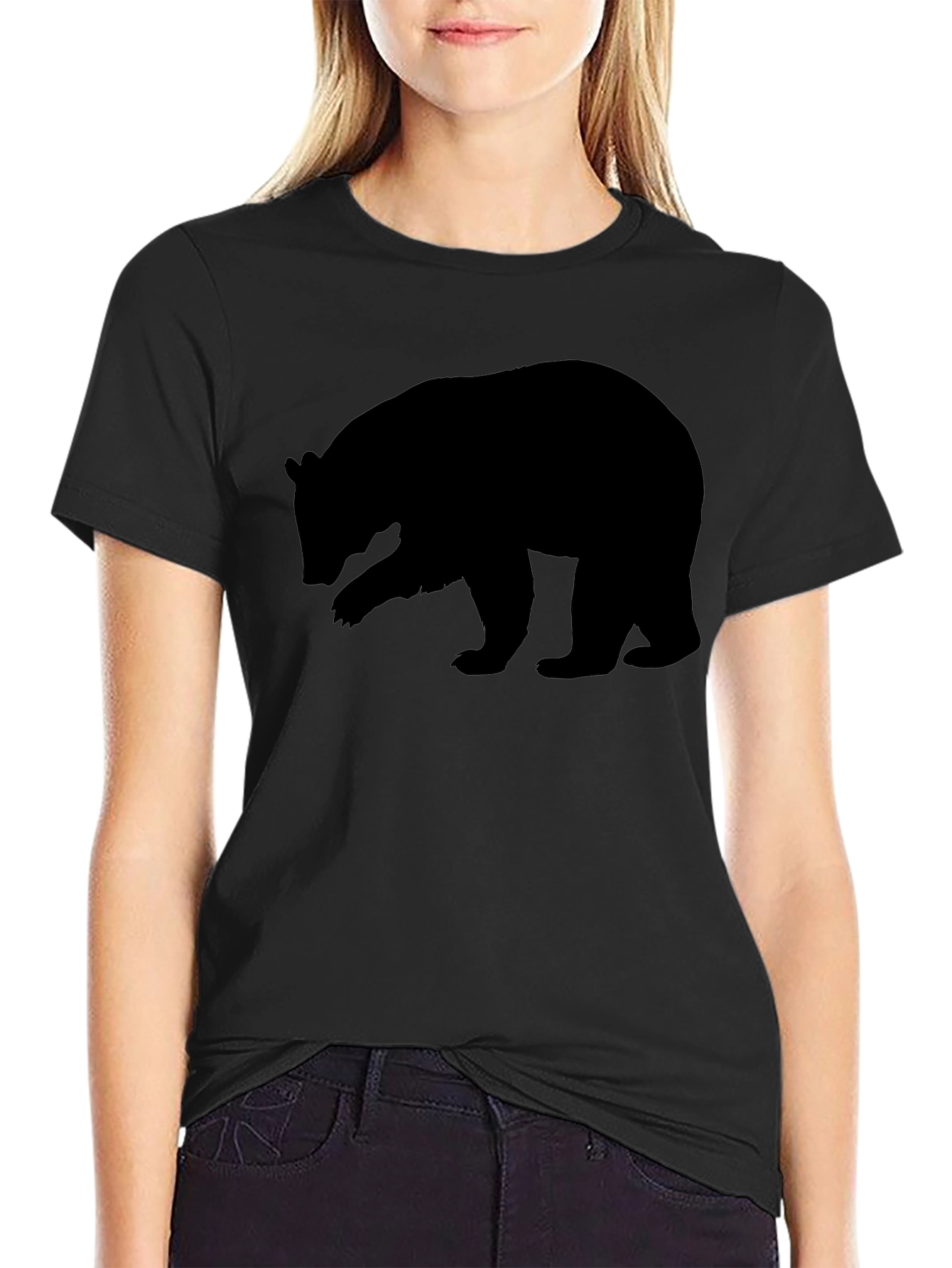 Black Men's Black Bear Silhouette Graphic Tee - Casual Style view 2
