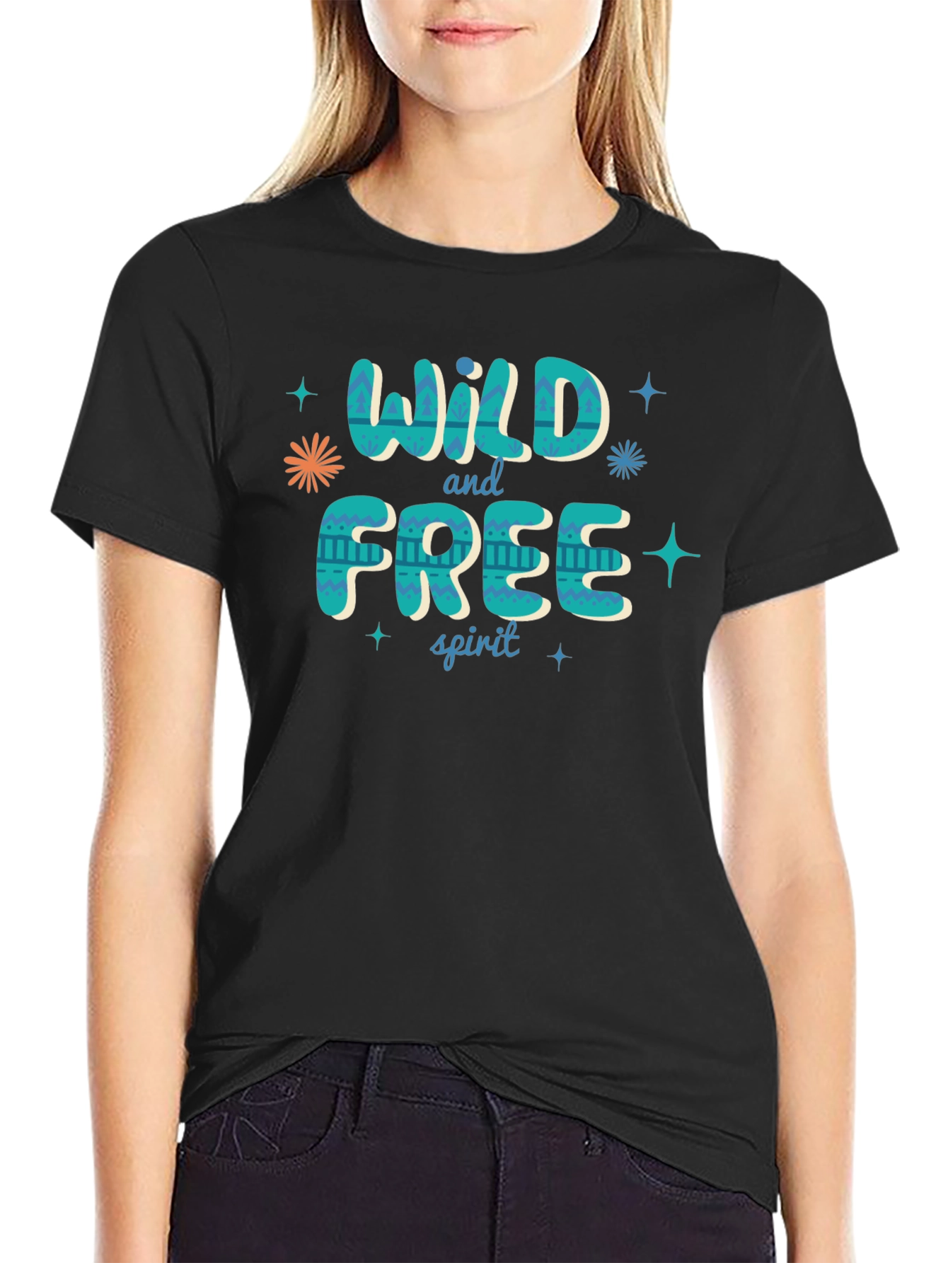 Black Wild and Free Spirit Graphic Tee view 2