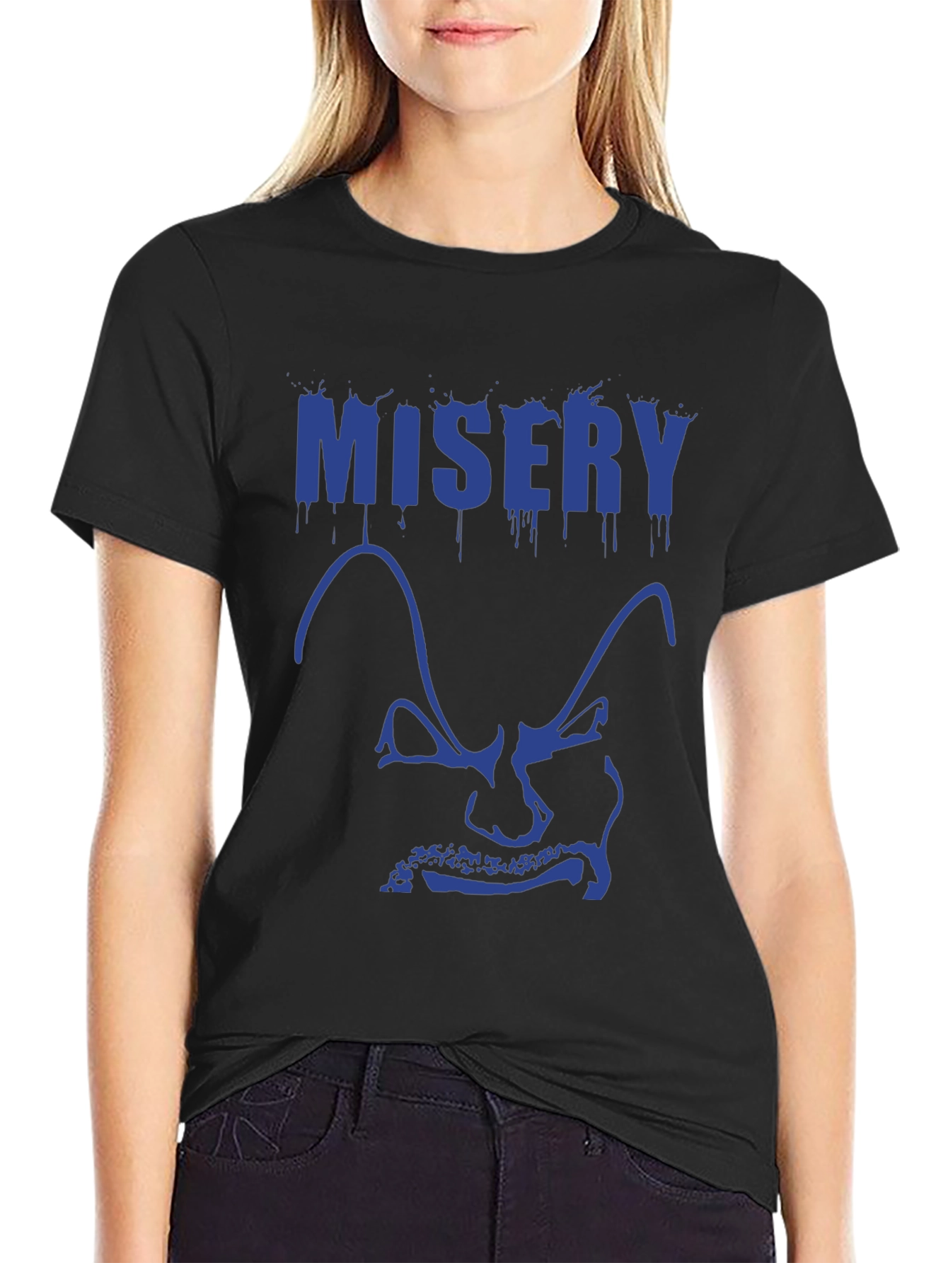 Black Misery Graphic Tee - Men's Short Sleeve Black T-Shirt view 2