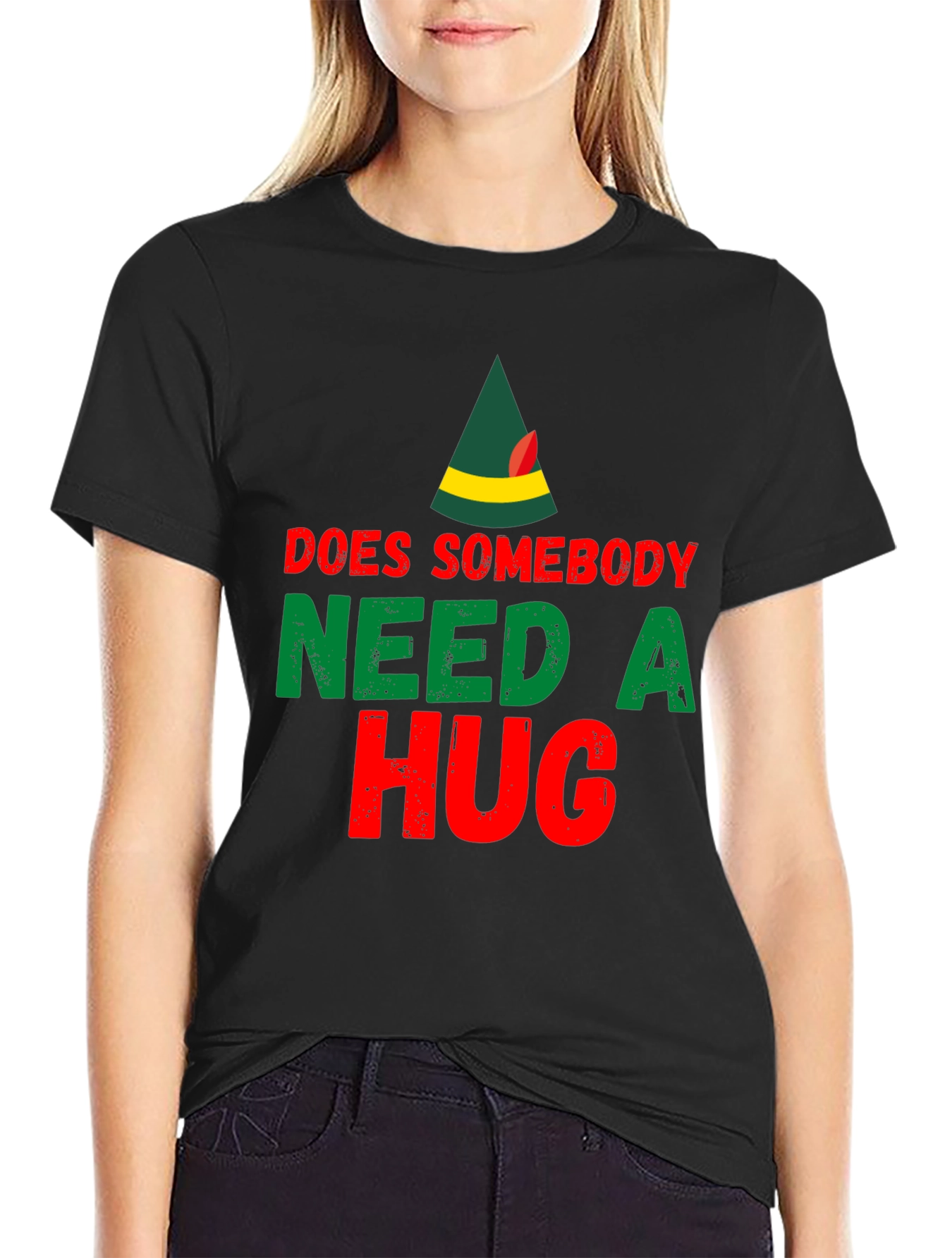 Black Does Somebody Need A Hug T-Shirt view 2