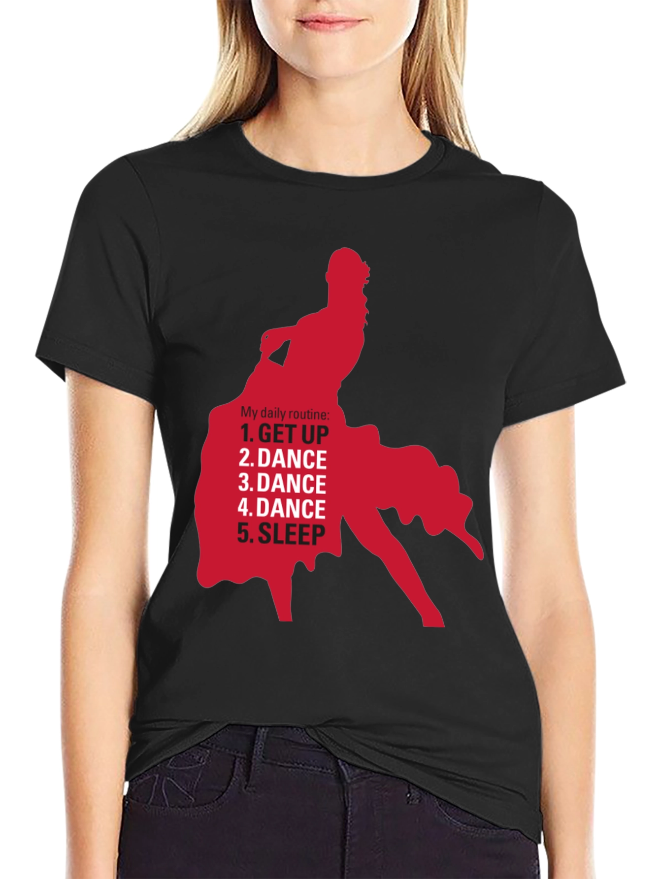 Black Dance Routine T-Shirt - Black Graphic Tee for Dancers view 2