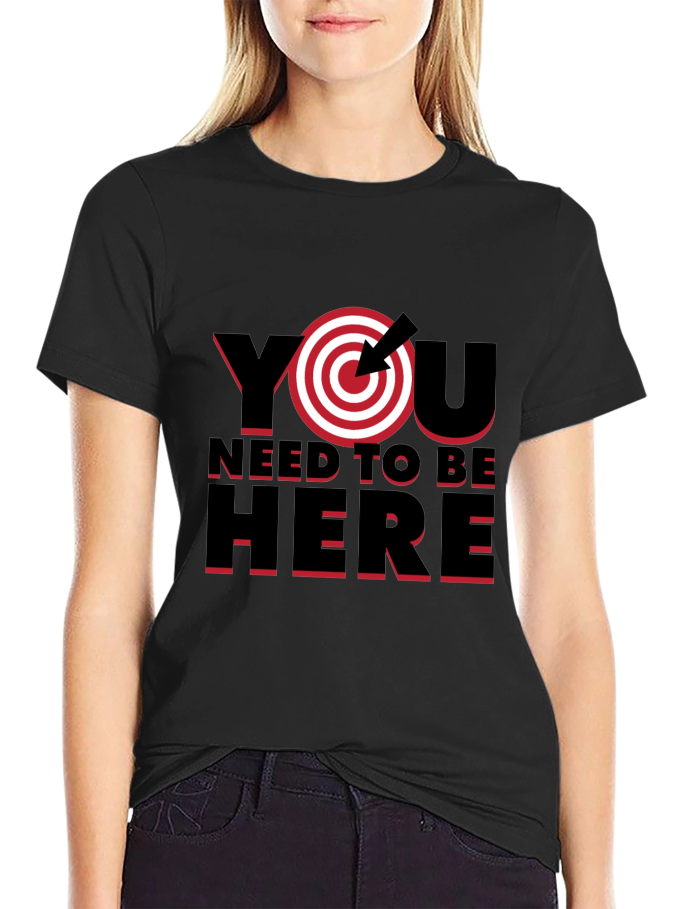 Black Target Practice T-Shirt - You Need To Be Here Tee view 2