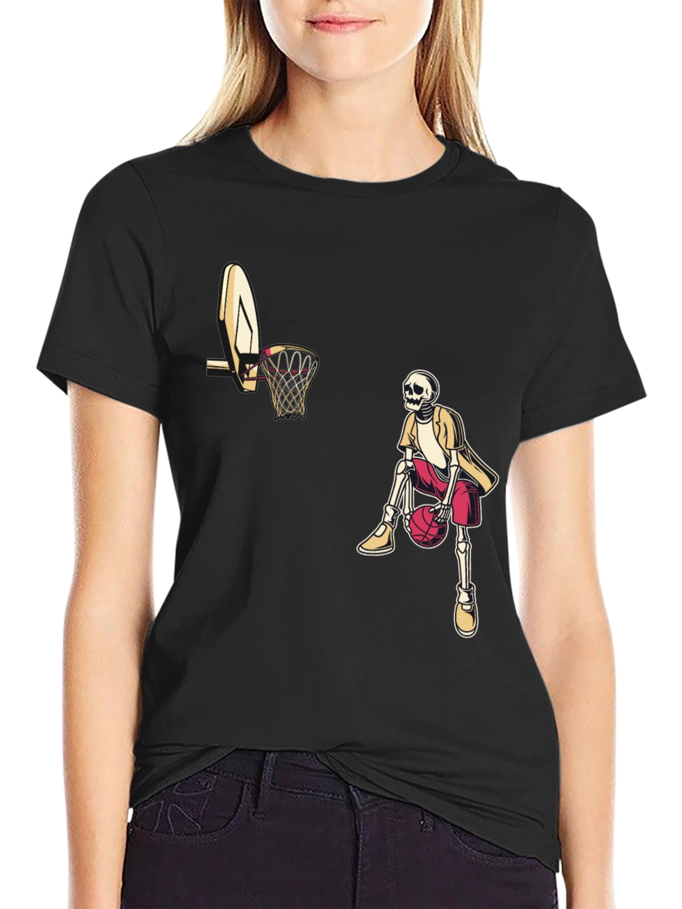 Black Skeleton Baller Black Graphic Tee view 2
